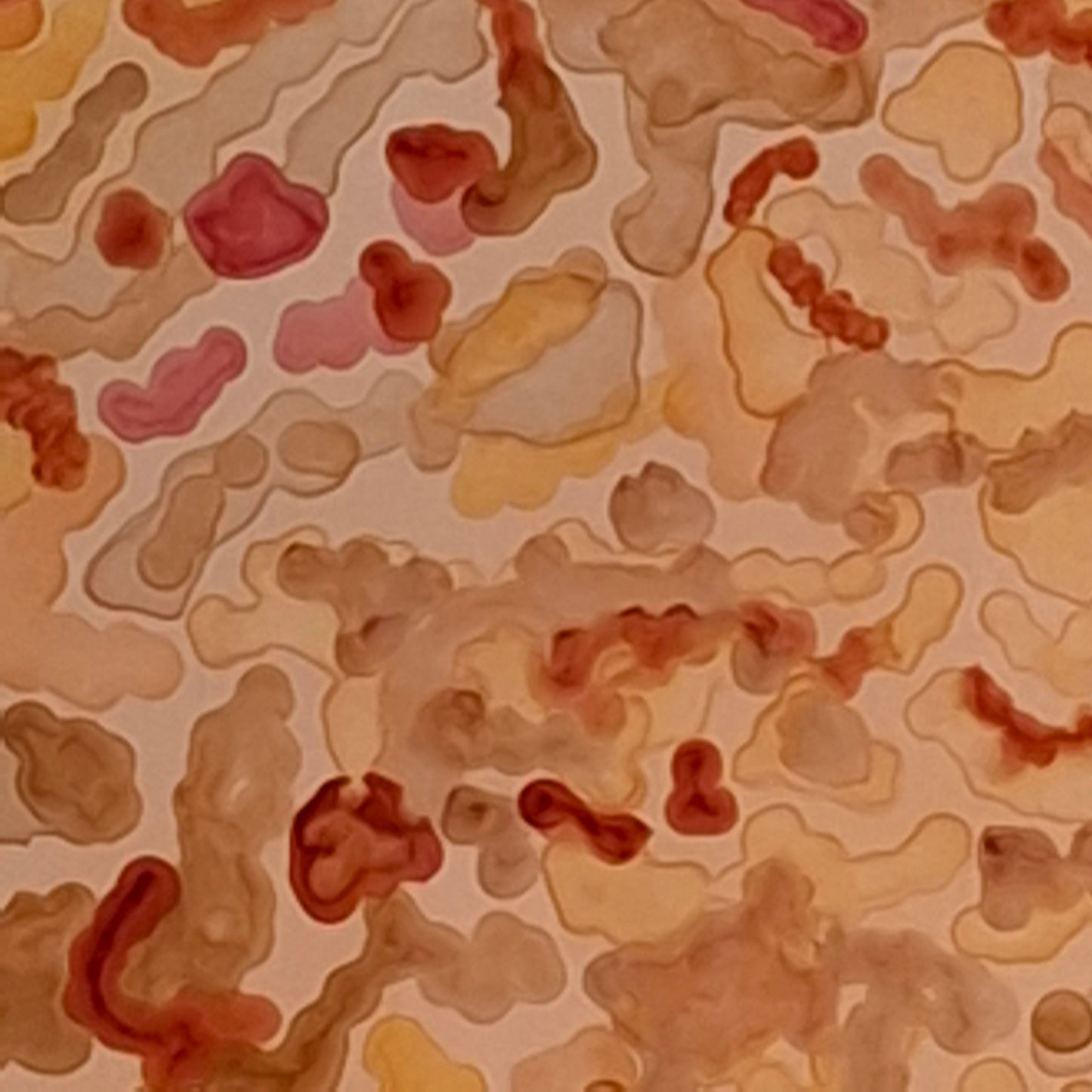 Connection Under the Microscope Original Abstract Art Reds Browns Orange  Alcohol Ink A3