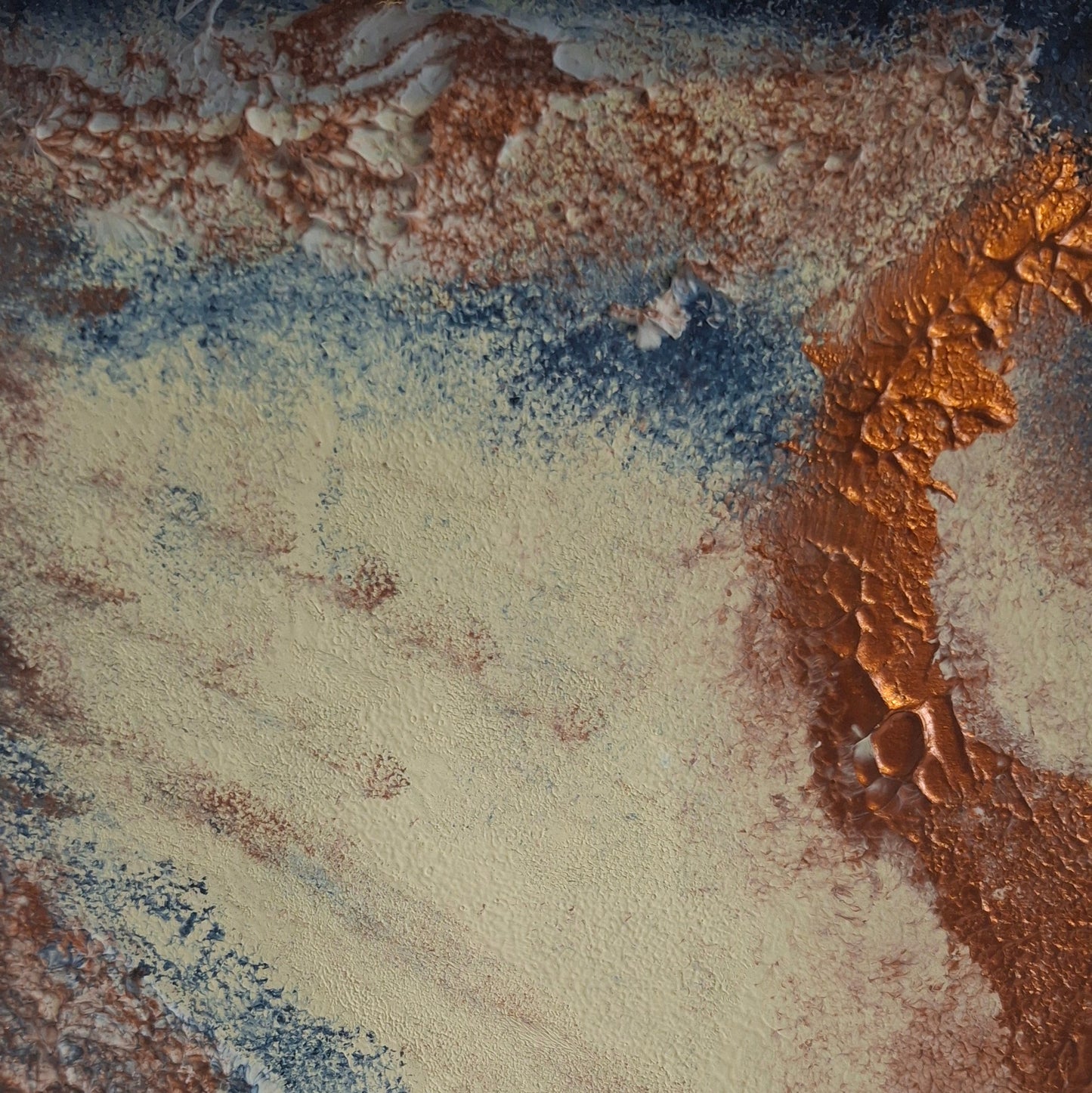 Trace of Becoming Original Artwork Dark Blue Bronze Cream