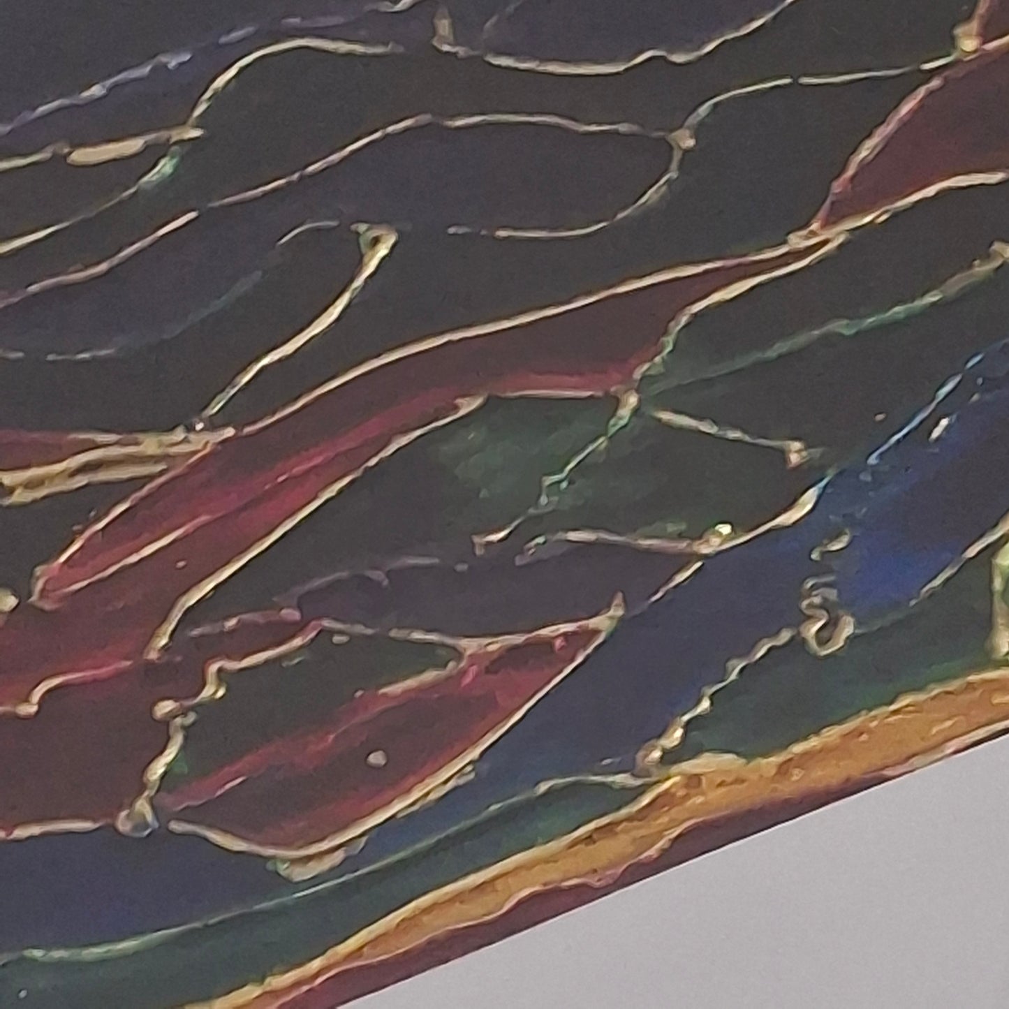 Where the Light Touches Original Artwork Blue Green Gold Leaf