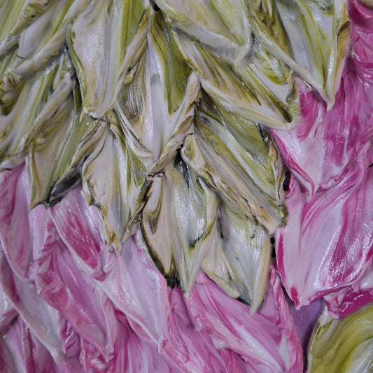 Cascade of Joy Part Two Original Art Textured Floral Flower Garden Abstract Expressionist Pink Green