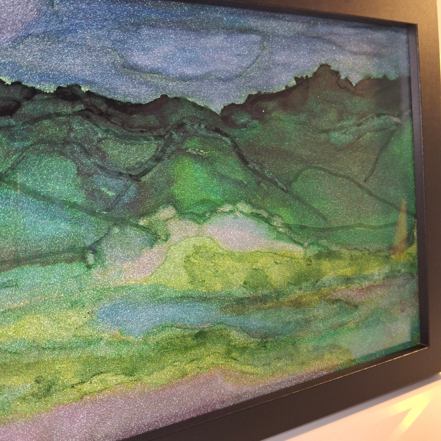 Whispers of Otago Original Abstract Art Landscape New Zealand Blue Green