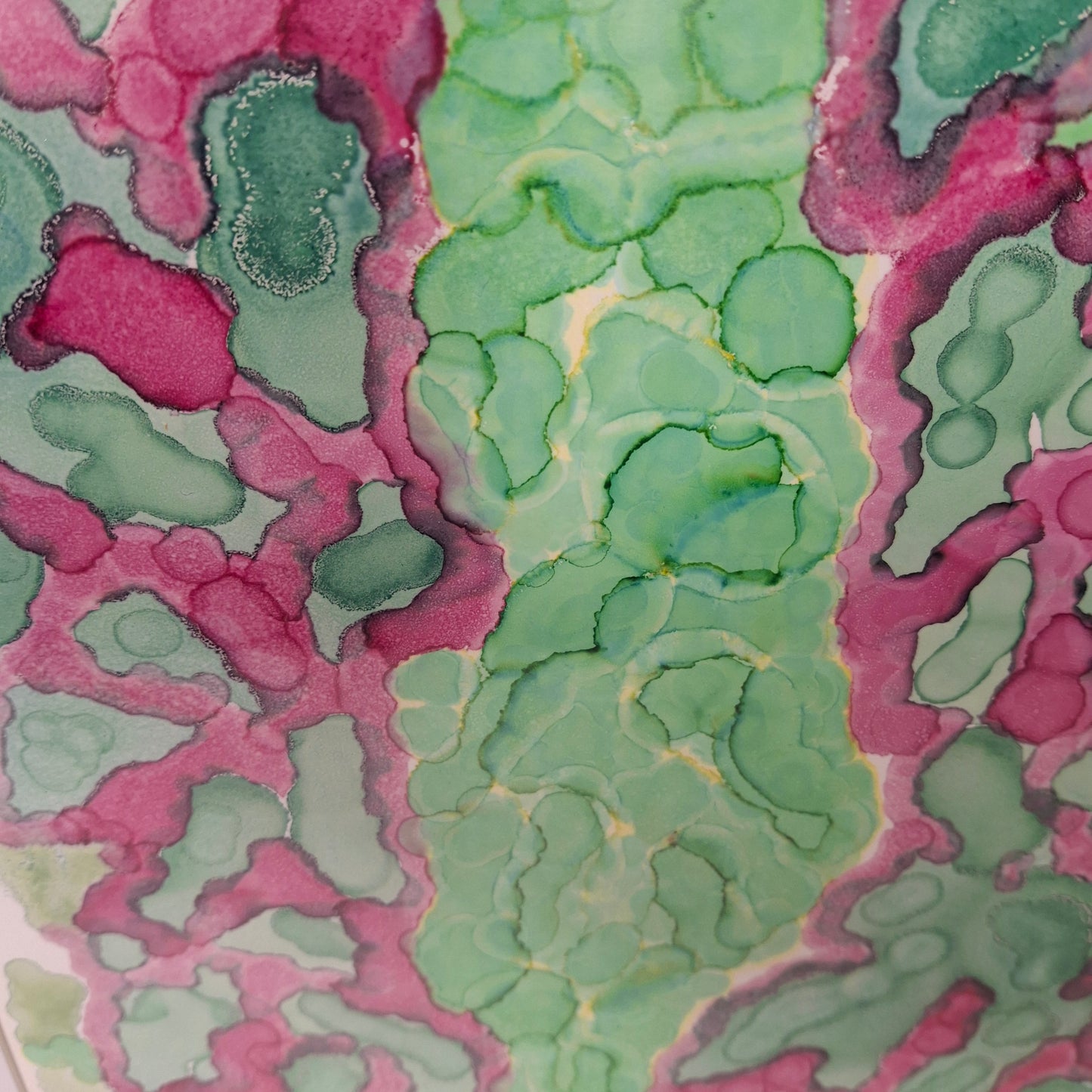 The Beauty Beneath Original Alcohol Ink Artwork in Green and Pink