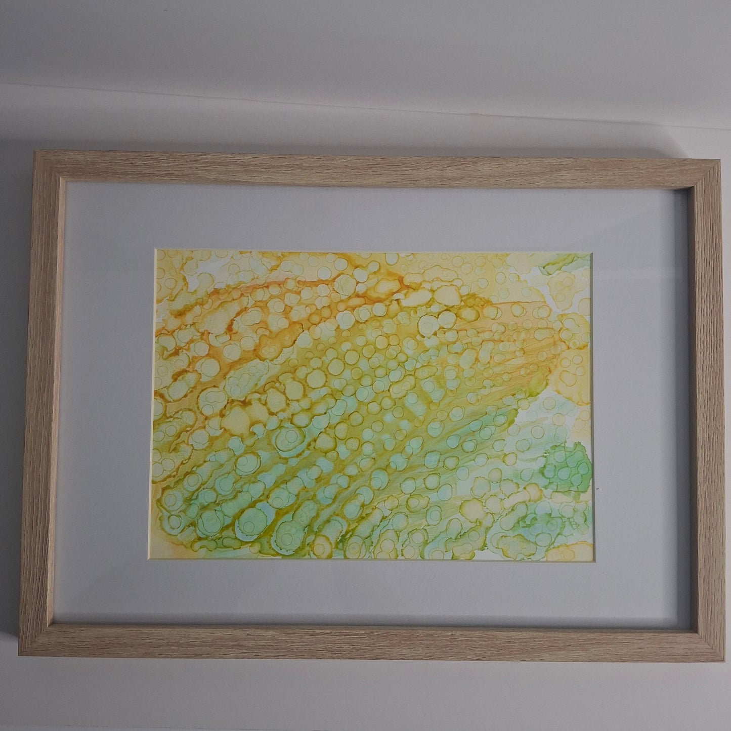 Energy Under the Microscope Original Abstract Art Yellow Green