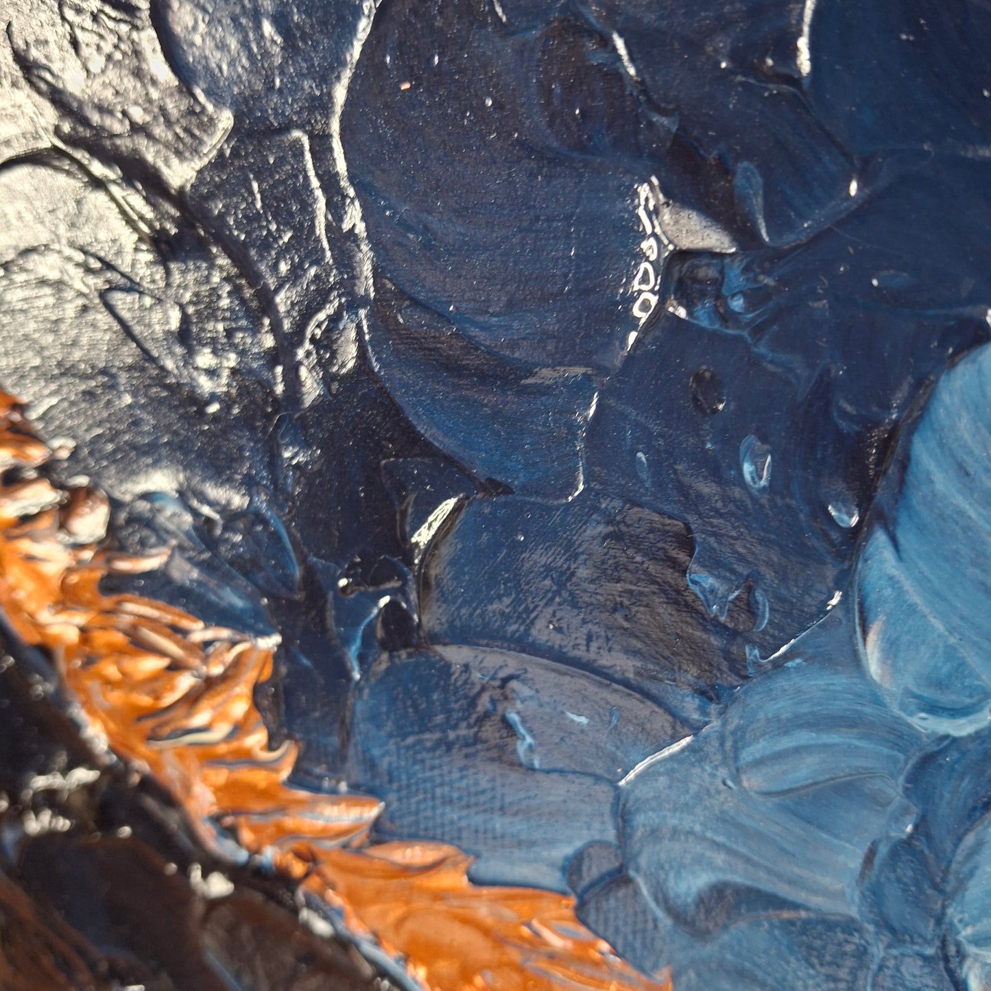 My Imagination Runs Wild Original Art Blue Bronze Abstract