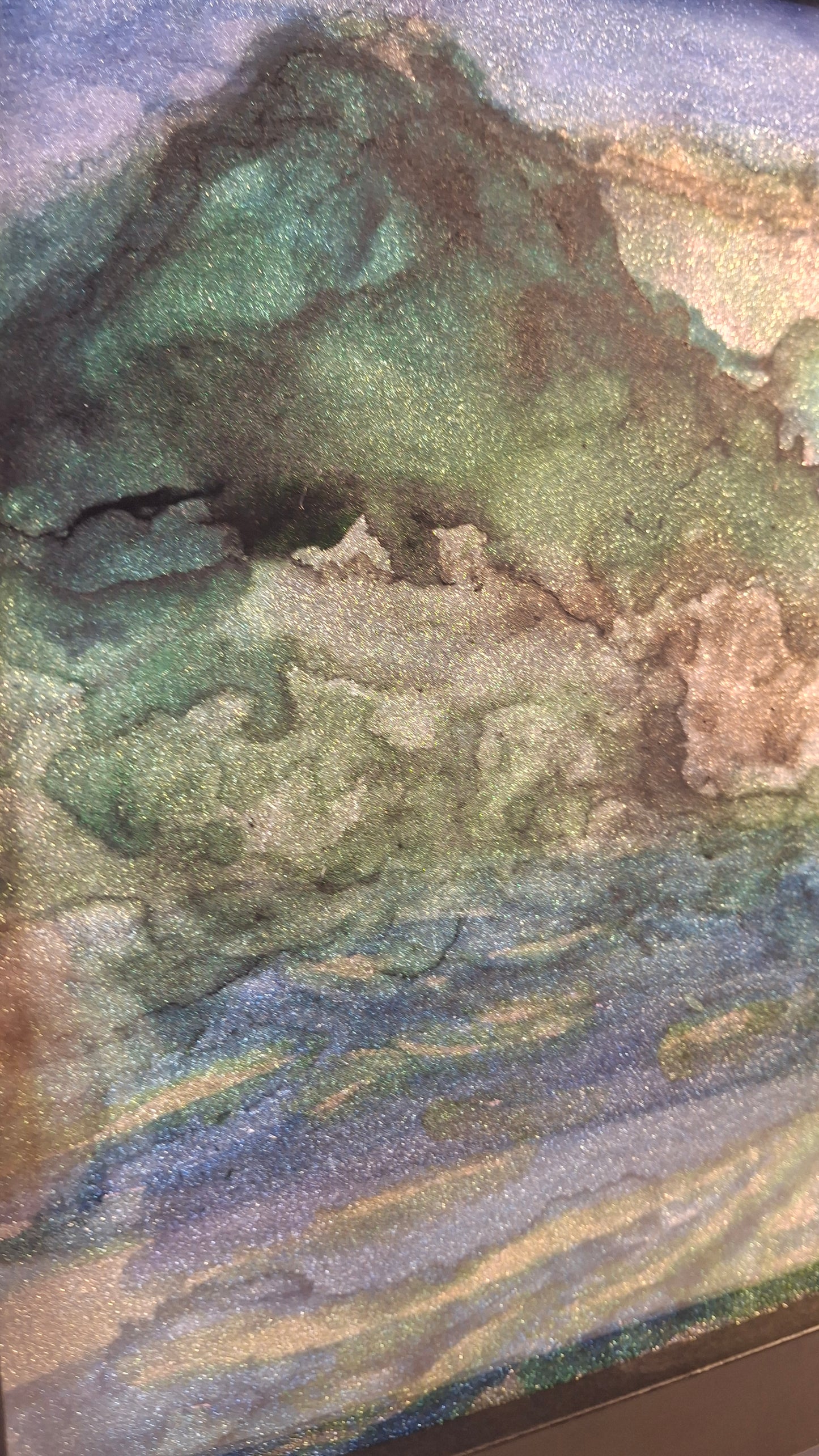 Where the Water Runs Original Abstract Mountains to Ocean Landscape Artwork