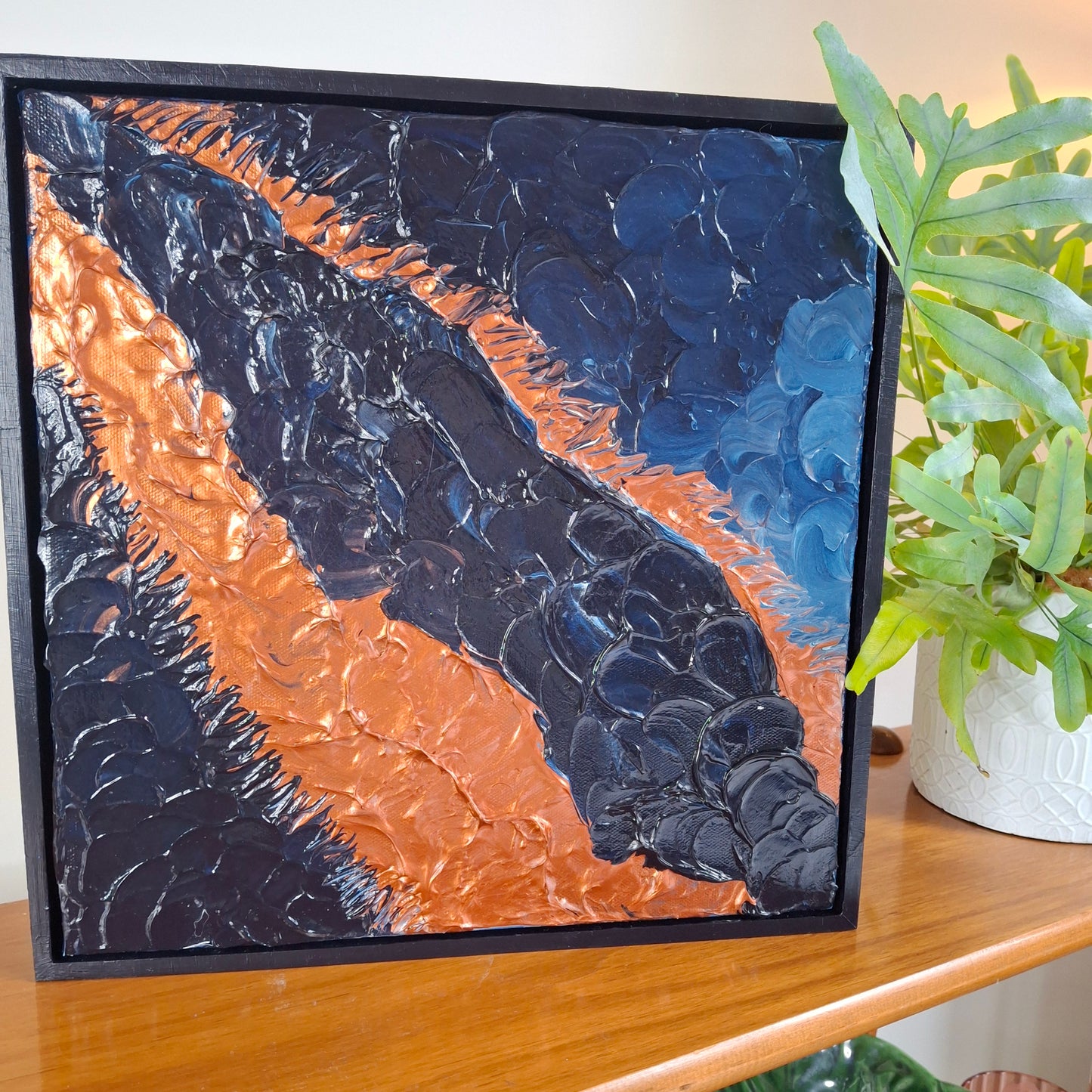 My Imagination Runs Wild Original Art Blue Bronze Abstract