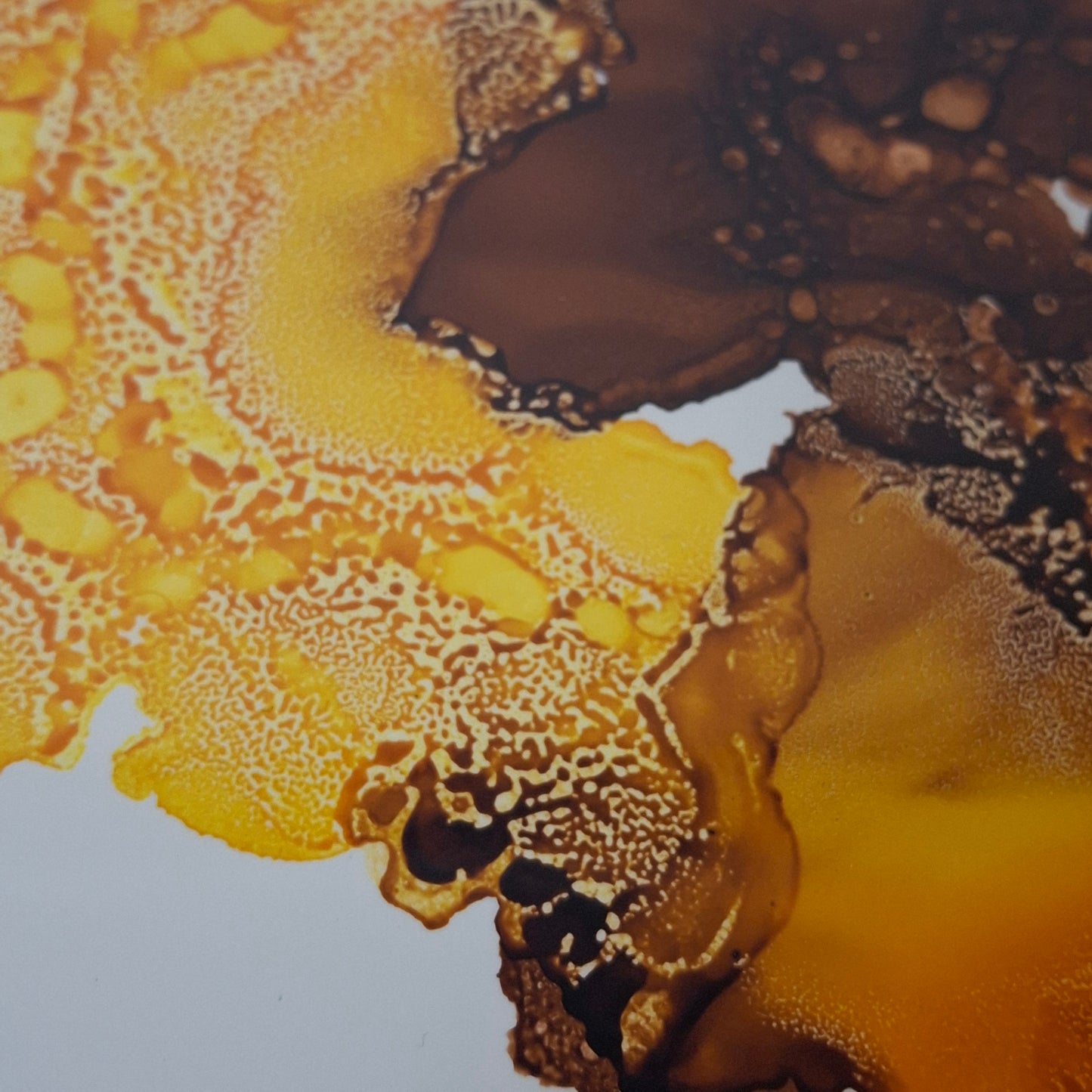 Amber Drift Original Alcohol Ink Artwork in Autumn Tones