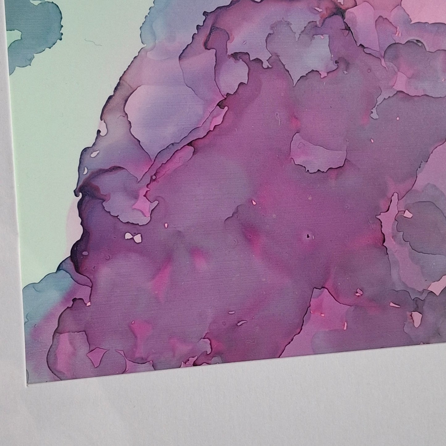 Into the Ether Original Abstract Artwork Pink Blue Green