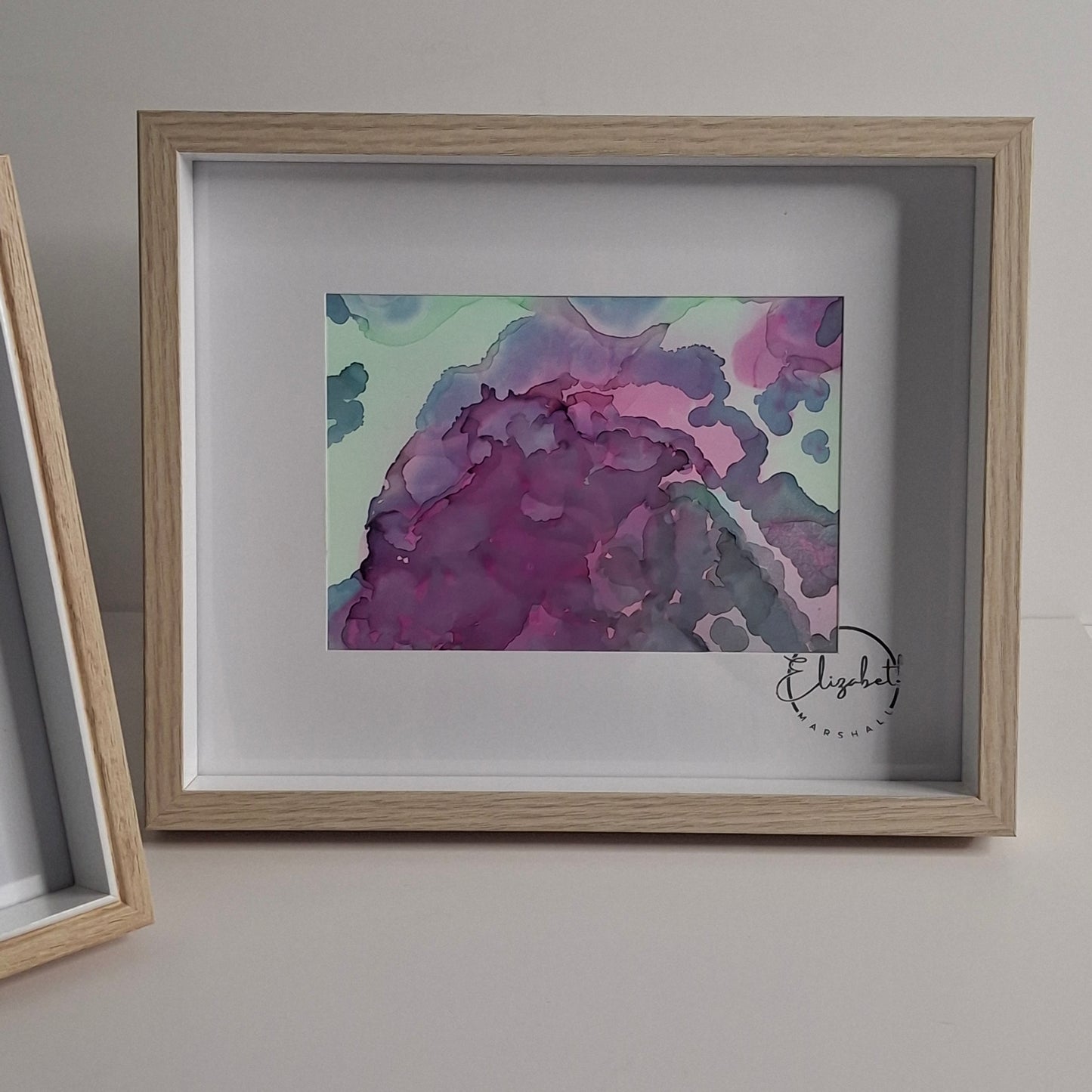 Into the Ether Original Abstract Artwork Pink Blue Green