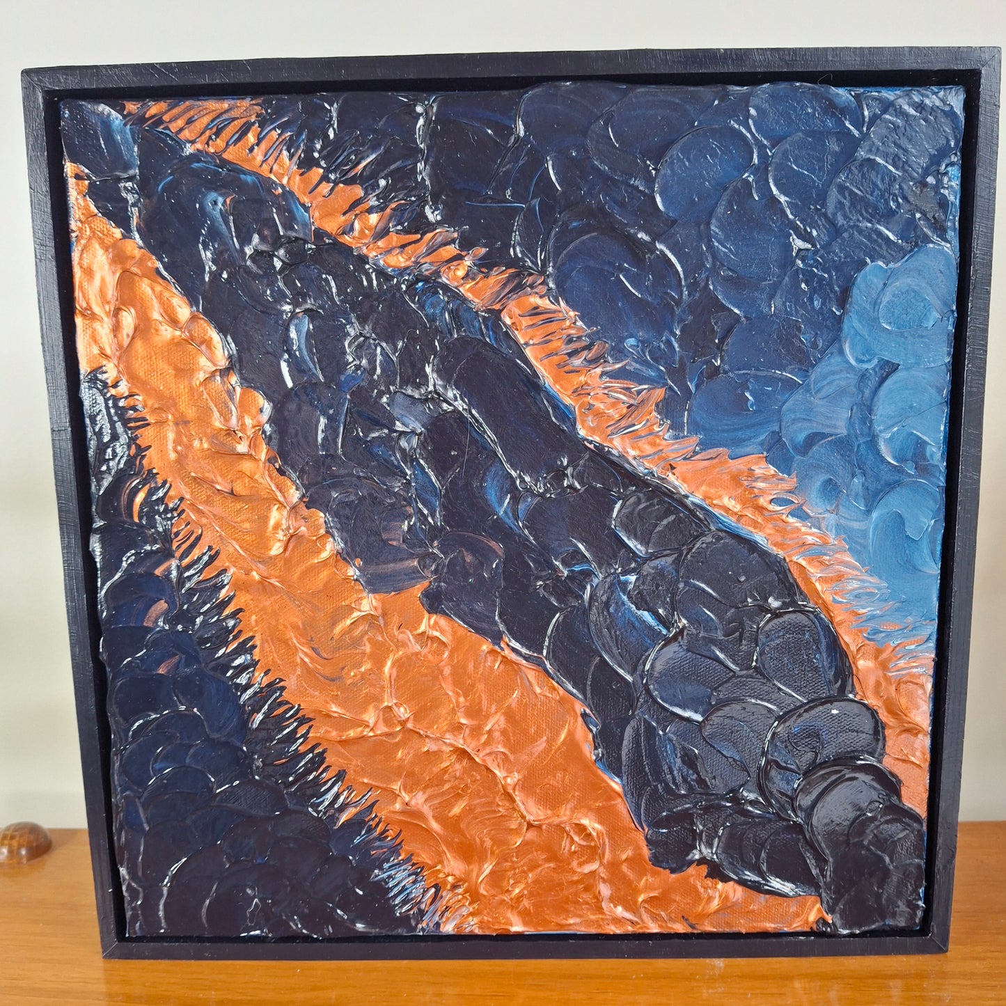 My Imagination Runs Wild Original Art Blue Bronze Abstract