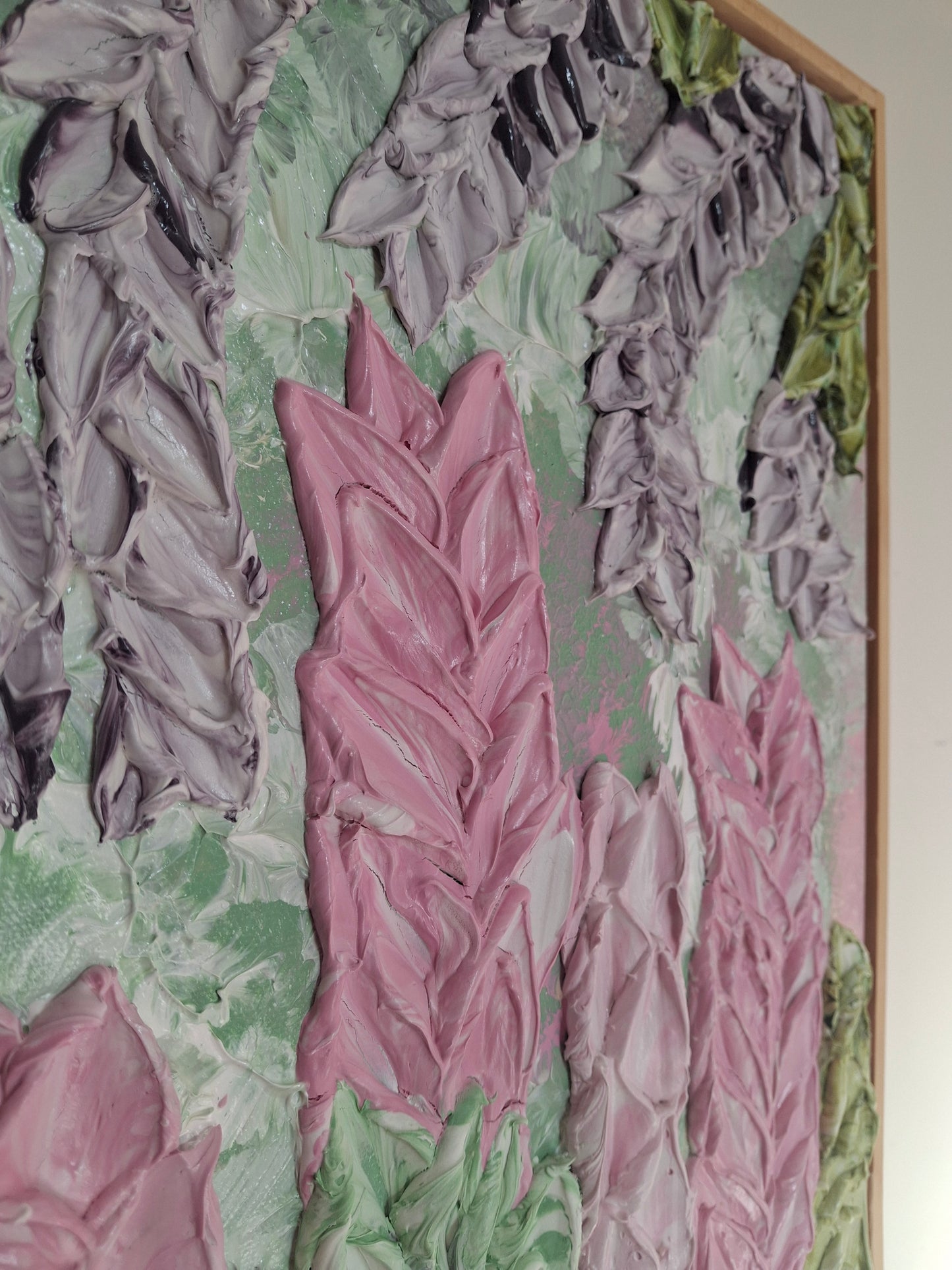 Into a Dream She Walked Original Textured Abstract Floral Art  Pinks, Greens, Lilacs