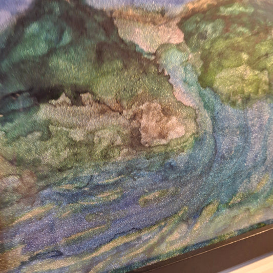 Where the Water Runs Original Abstract Mountains to Ocean Landscape Artwork
