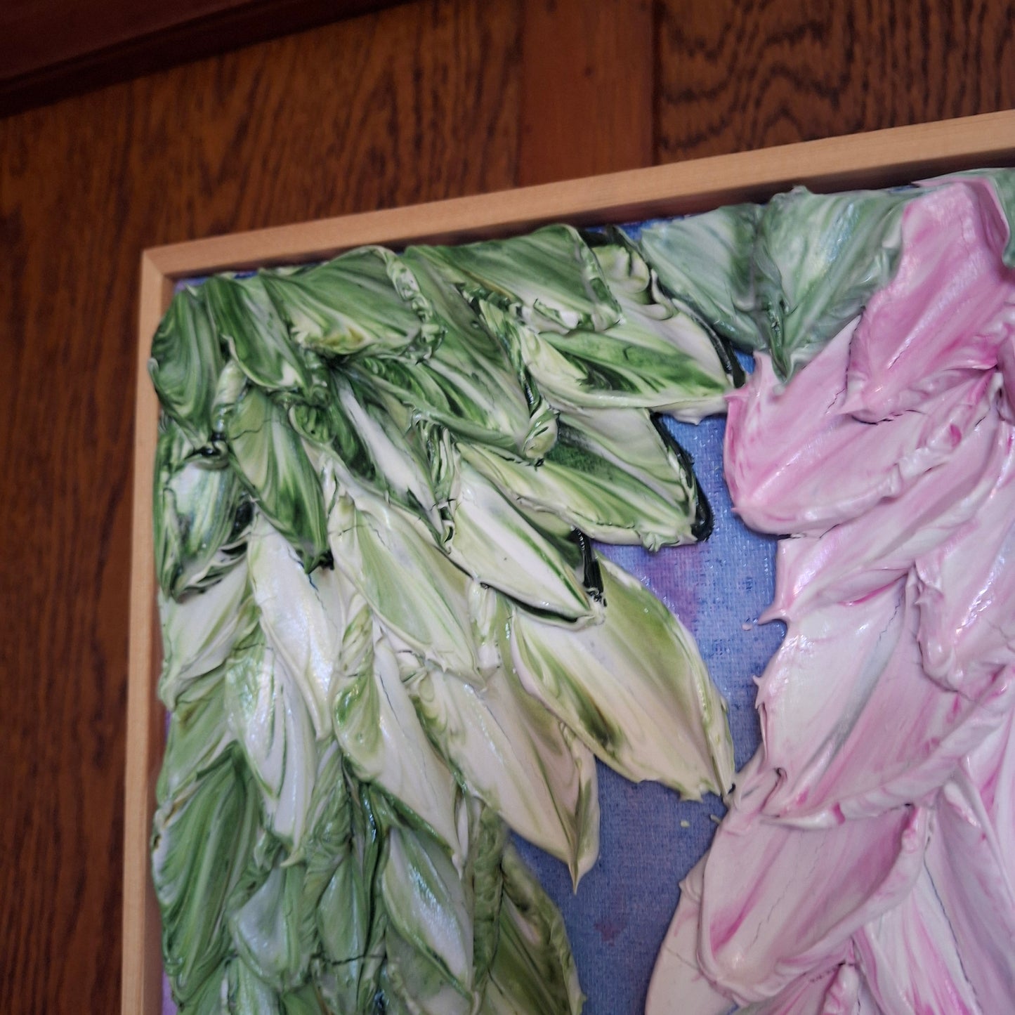 Cascade of Joy Part One  Original Art Textured Floral Flower Garden Abstract Expressionist Pink Green