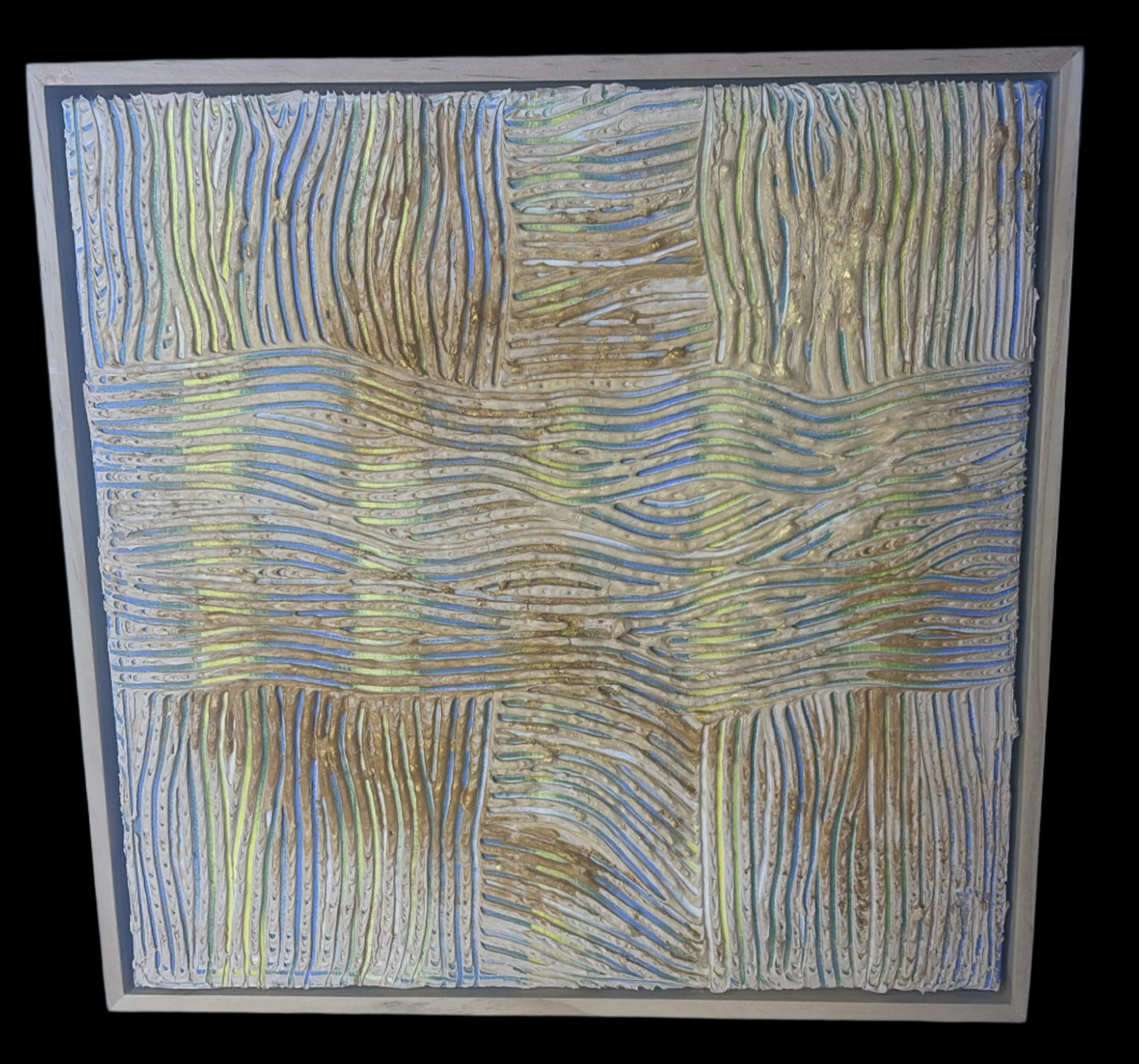 Whispering Threads Original Textured Modern Art Beige Cream Gold Minimalist