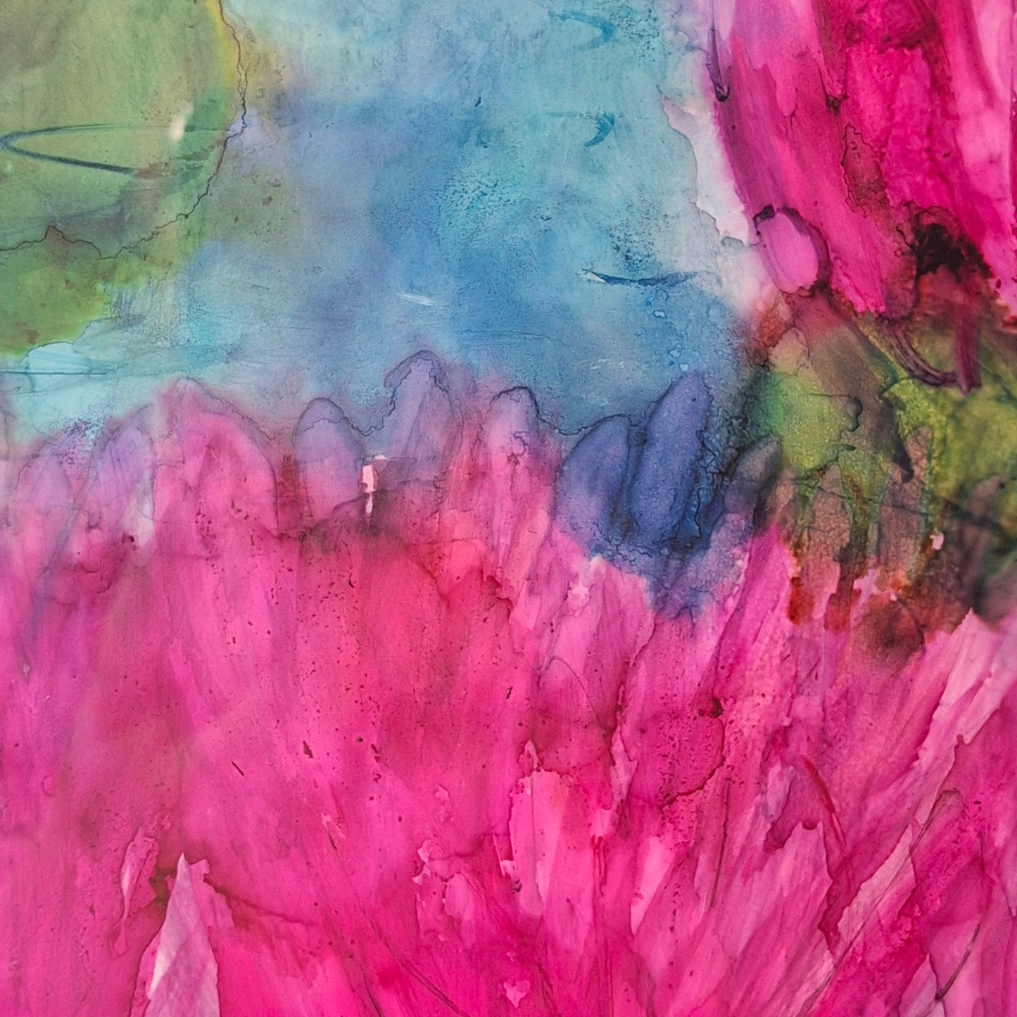 Wild Bloom Reverie Original Alcohol Ink Floral Artwork