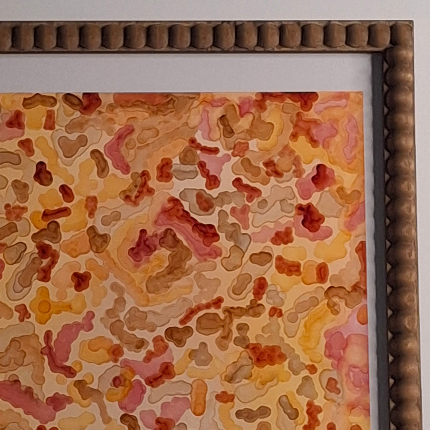 Connection Under the Microscope Original Abstract Art Reds Browns Orange  Alcohol Ink A3
