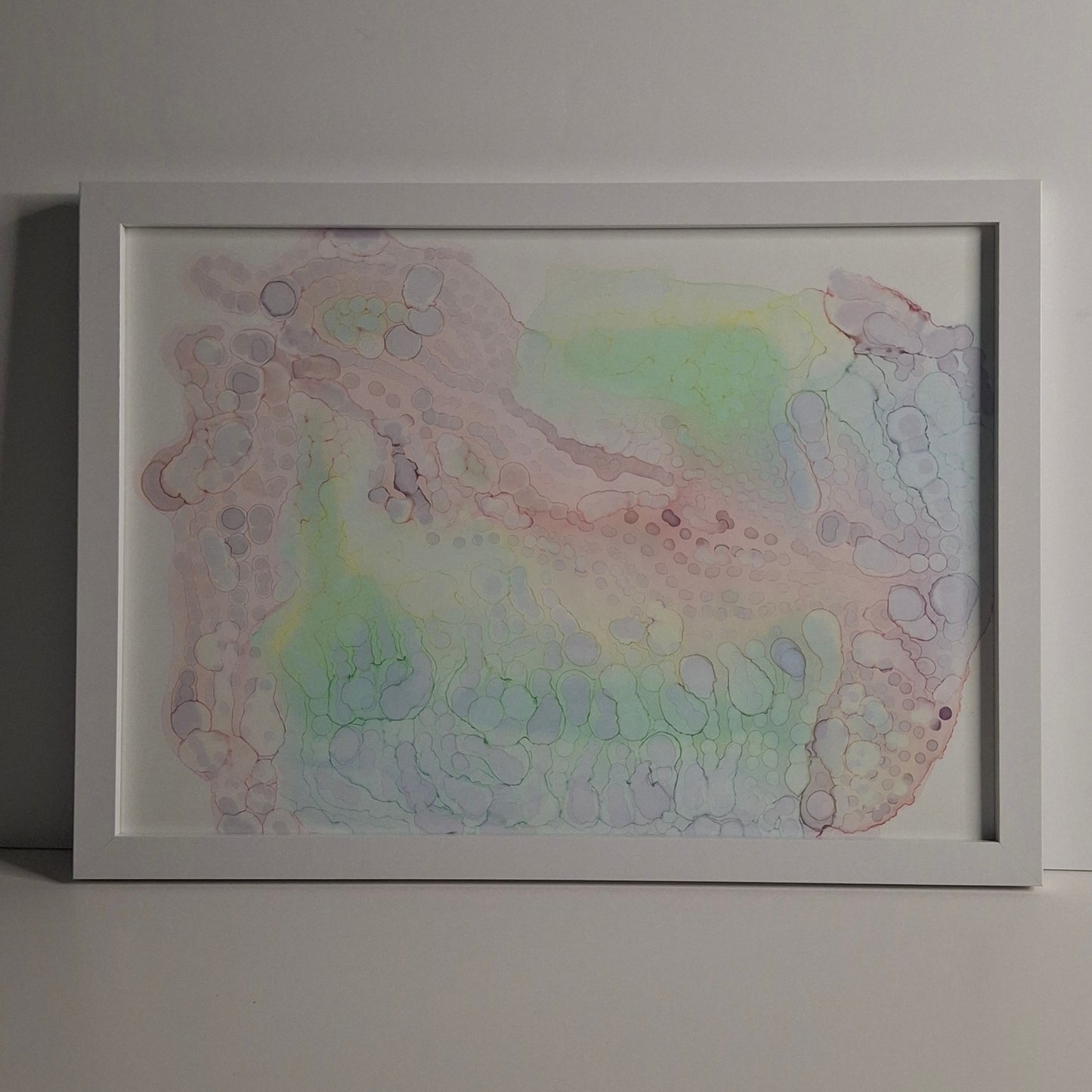 Peacefulness Under the Microscope Original Abstract Art Pastel Pinks Purples Blues Greens Alcohol Ink A3