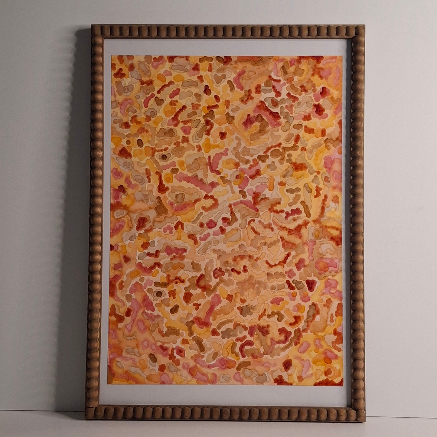 Connection Under the Microscope Original Abstract Art Reds Browns Orange  Alcohol Ink A3