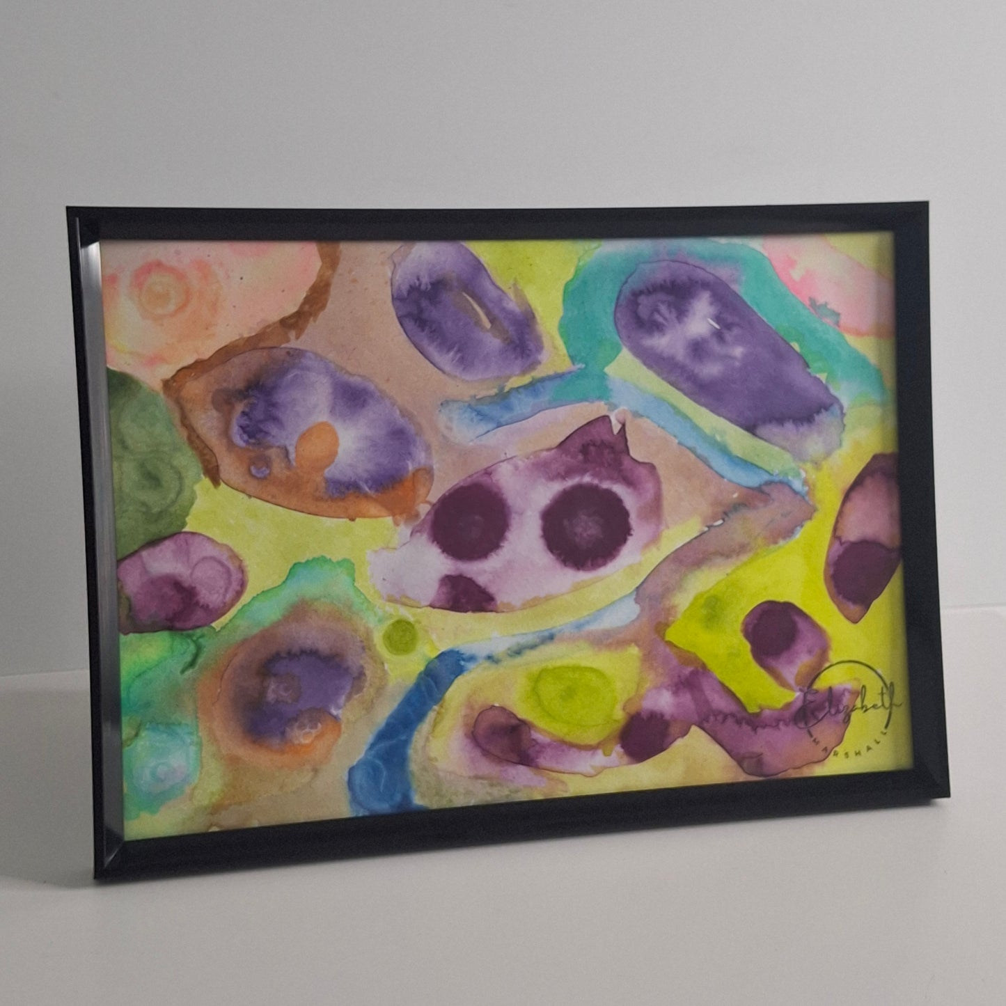 Sweet Disorder Original Abstract Artwork Purple Yellow Green