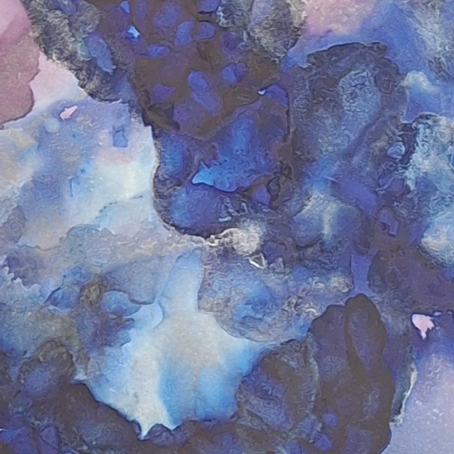 Inkheart Original Artwork Blue Purple Silver