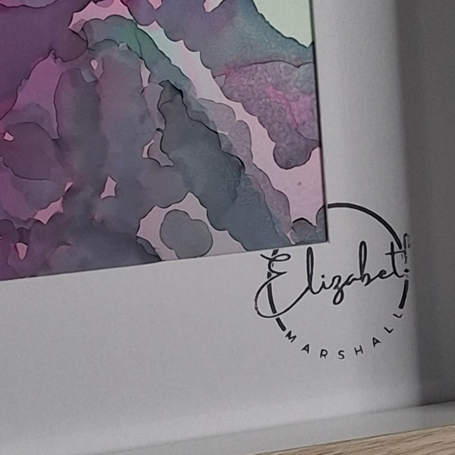 Into the Ether Original Abstract Artwork Pink Blue Green