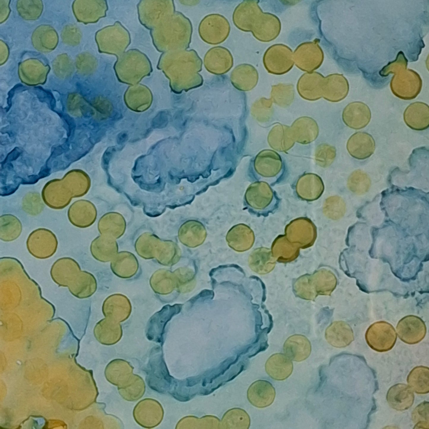 Abstract seascape-inspired art with soft flowing inks symbolizing hope and resilience.