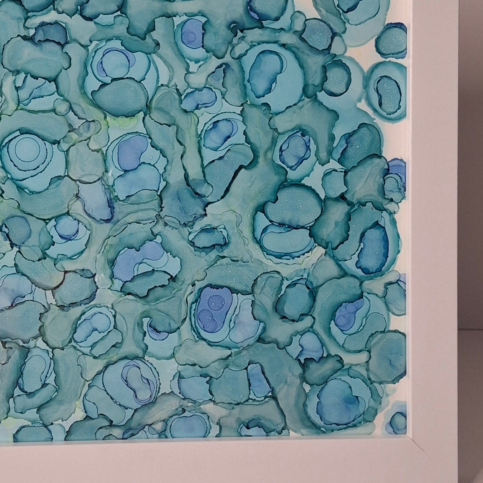 Textured blue pattern on a white background
