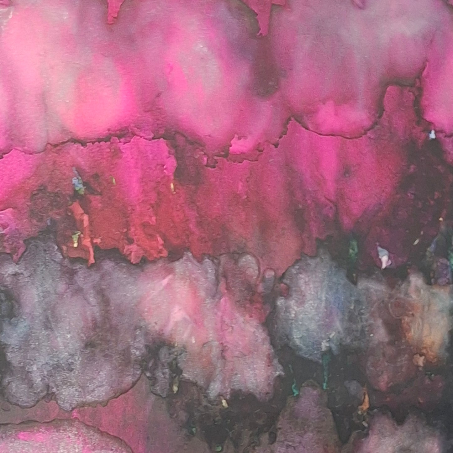 Petals in the Moonlight – Original A4 Alcohol Ink Abstract in Black Frame