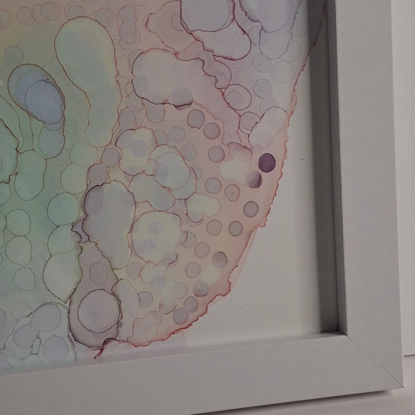 Peacefulness Under the Microscope Original Abstract Art Pastel Pinks Purples Blues Greens Alcohol Ink A3