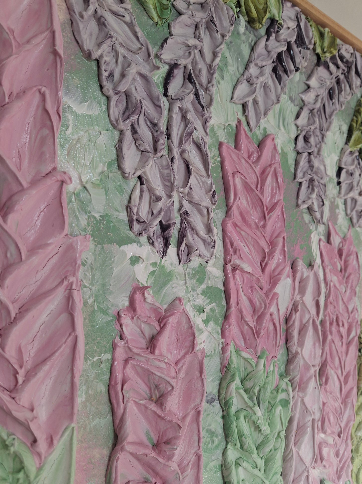 Into a Dream She Walked Original Textured Abstract Floral Art  Pinks, Greens, Lilacs