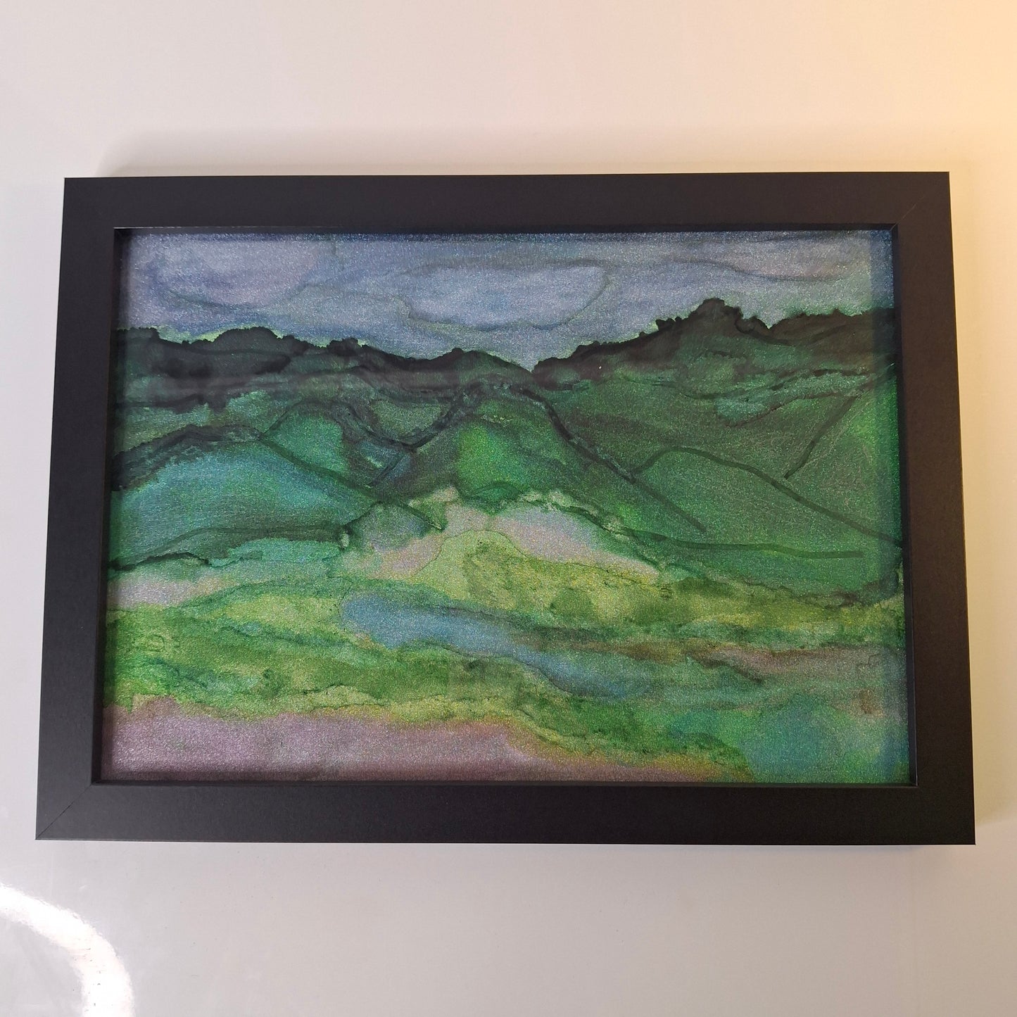 Whispers of Otago Original Abstract Art Landscape New Zealand Blue Green