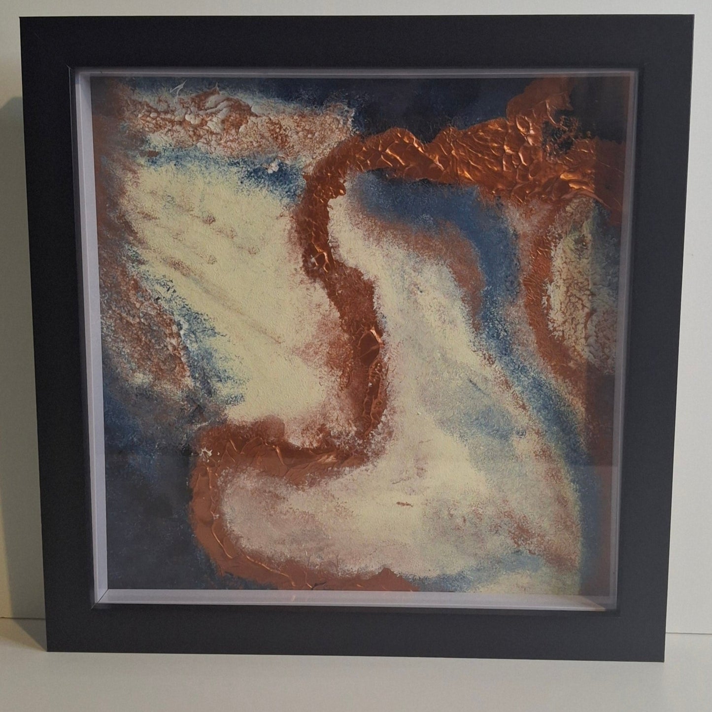 Trace of Becoming Original Artwork Dark Blue Bronze Cream