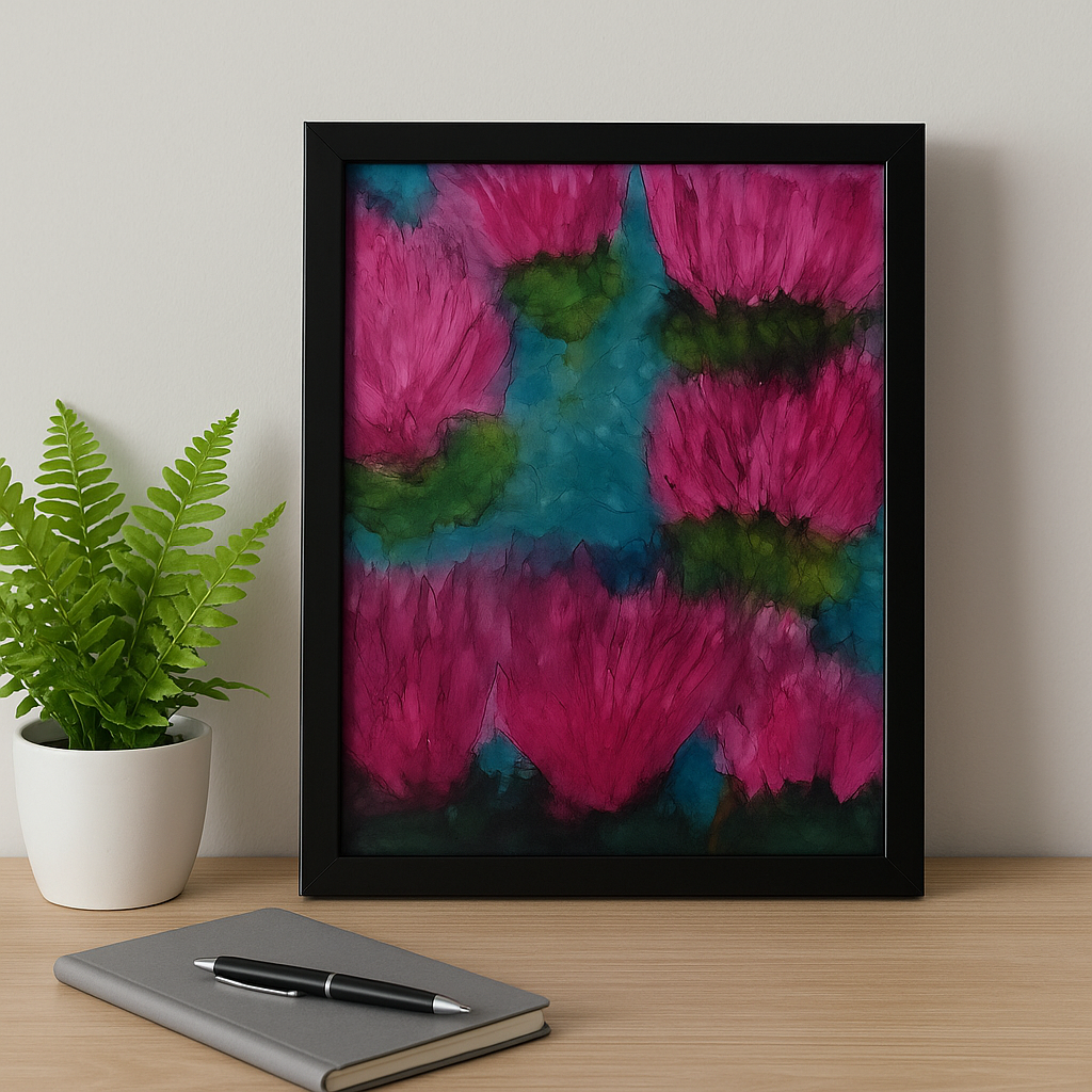 Wild Bloom Reverie Original Alcohol Ink Floral Artwork
