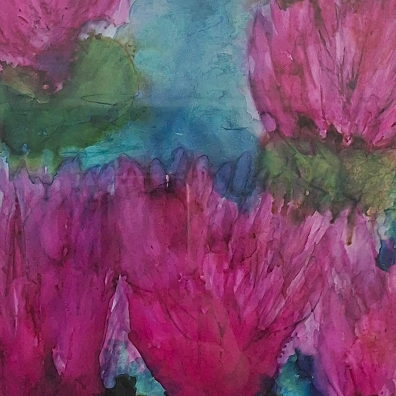 Wild Bloom Reverie Original Alcohol Ink Floral Artwork