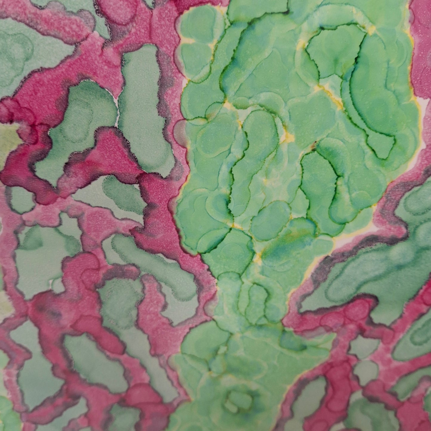 The Beauty Beneath Original Alcohol Ink Artwork in Green and Pink