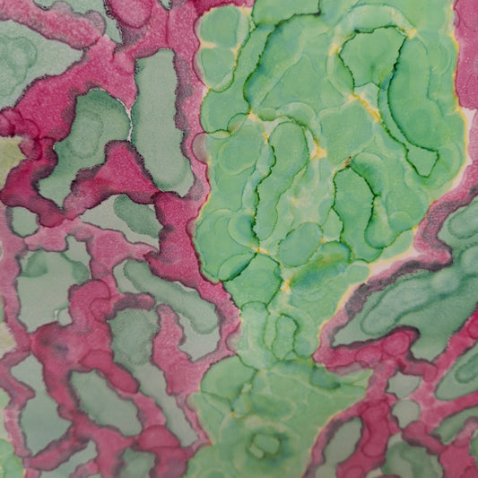 The Beauty Beneath Original Alcohol Ink Artwork in Green and Pink