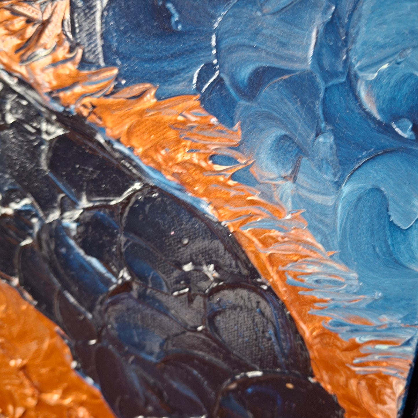 My Imagination Runs Wild Original Art Blue Bronze Abstract