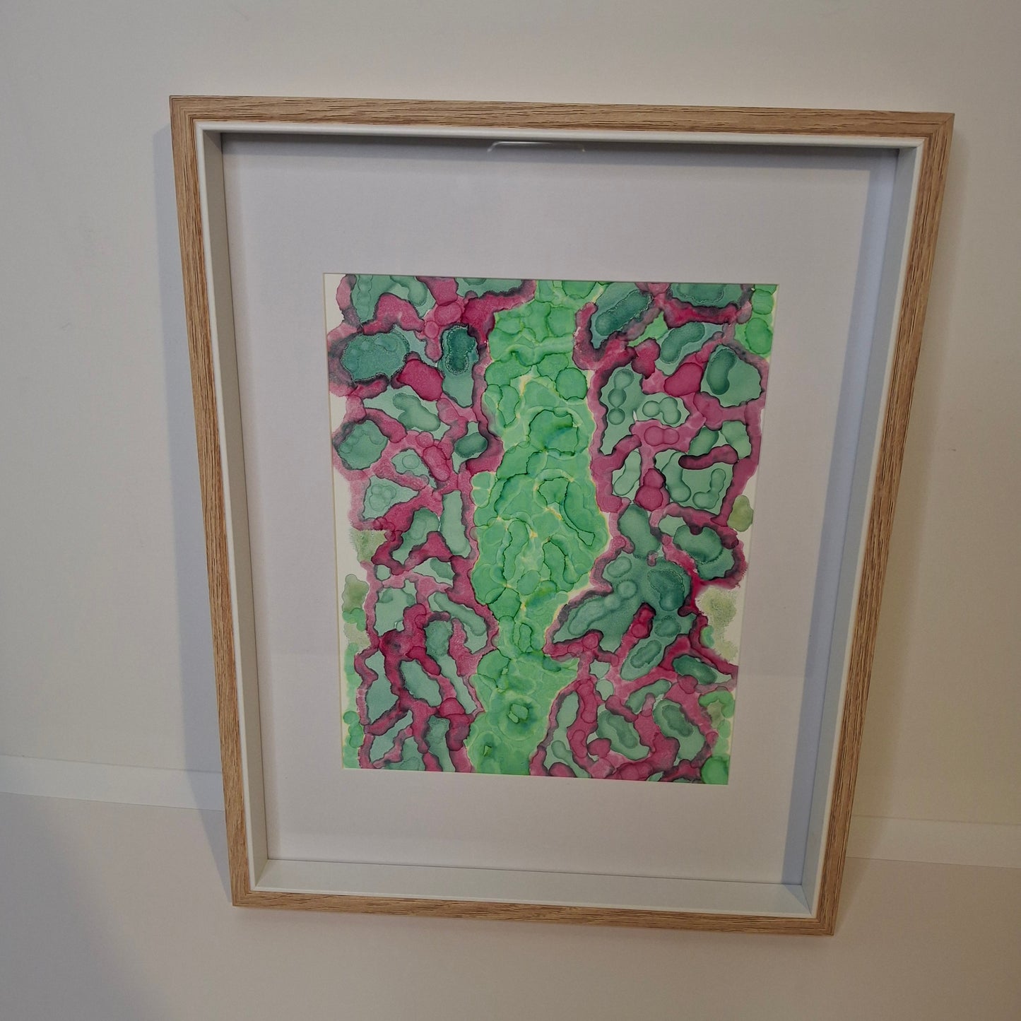 The Beauty Beneath Original Alcohol Ink Artwork in Green and Pink