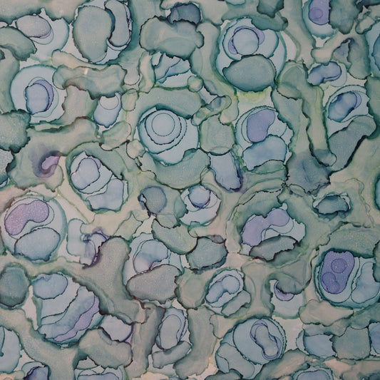Deep Dreams by Elizabeth Marshall – alcohol ink artwork in soft blue marine tones, abstract ocean-inspired art.
