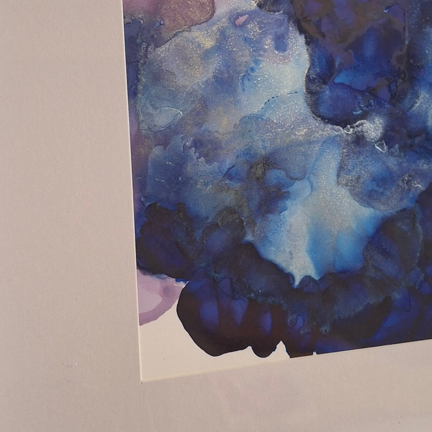 Inkheart Original Artwork Blue Purple Silver