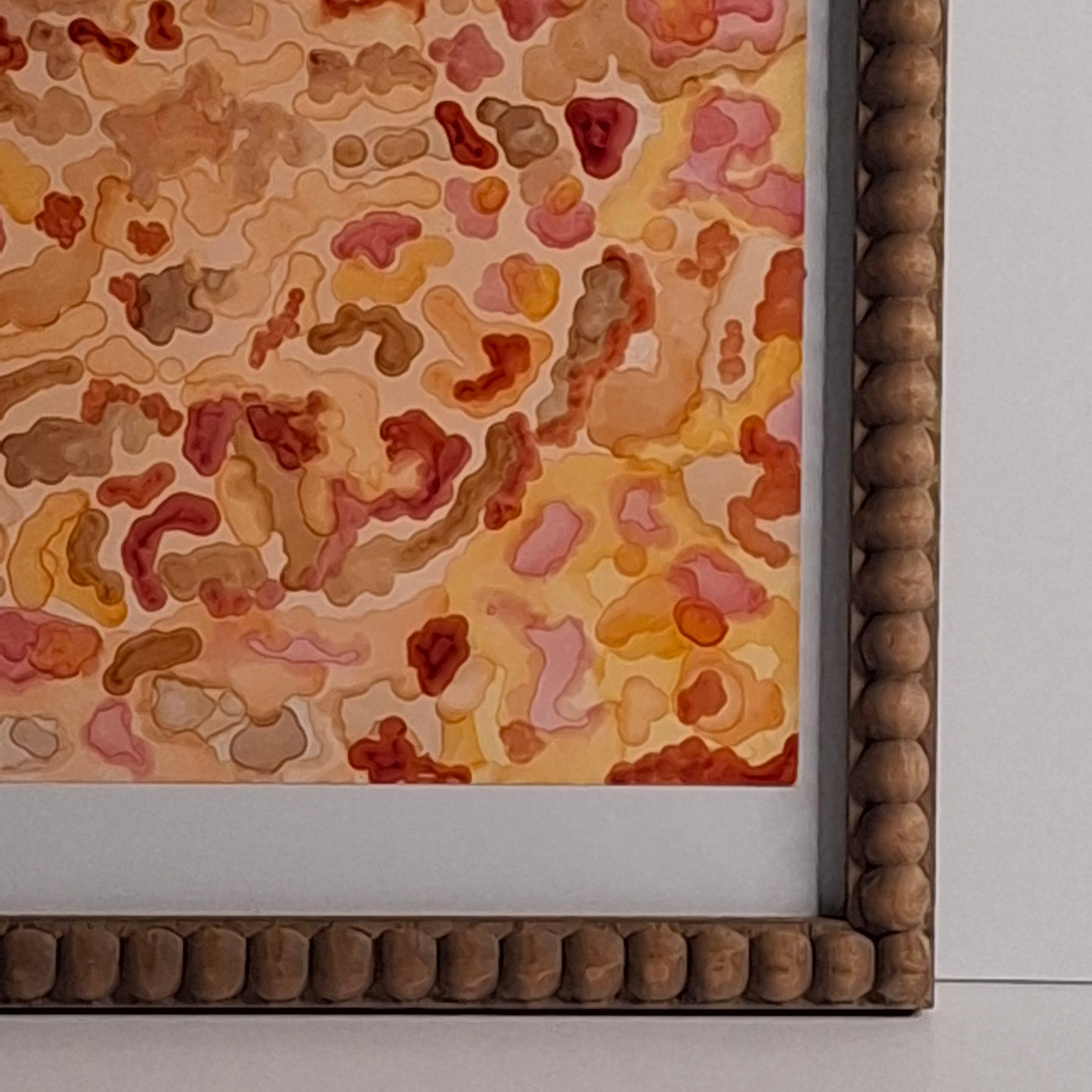 Connection Under the Microscope Original Abstract Art Reds Browns Orange  Alcohol Ink A3