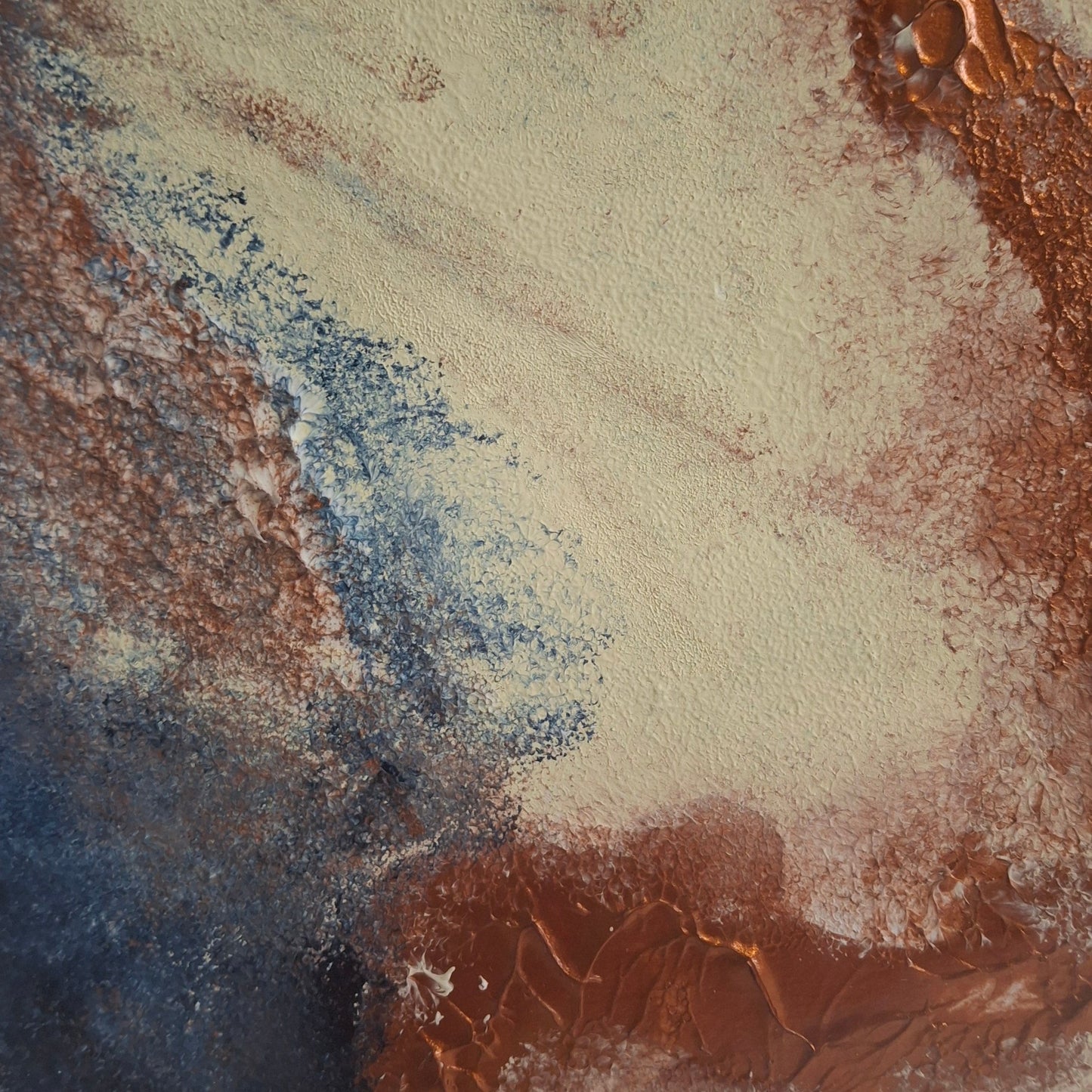 Trace of Becoming Original Artwork Dark Blue Bronze Cream