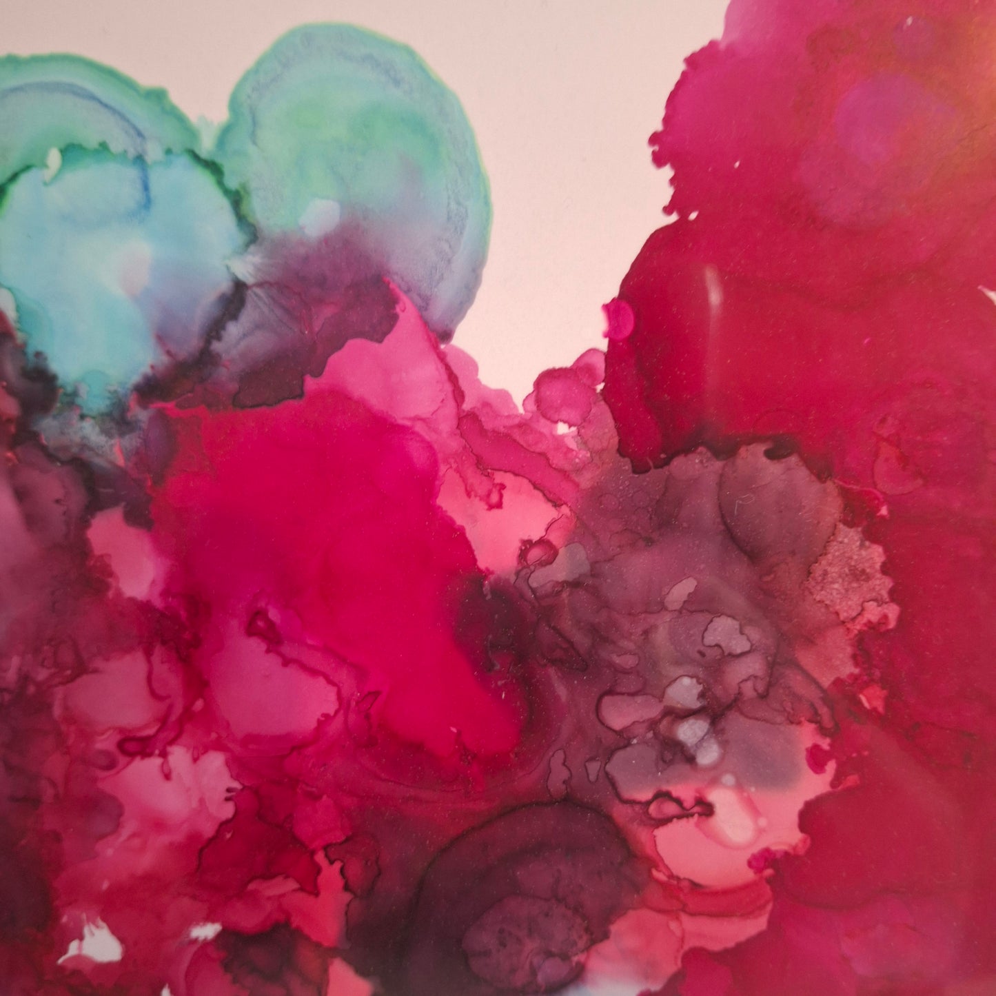 Currents of the Heart Original Artwork Deep Pink Teal