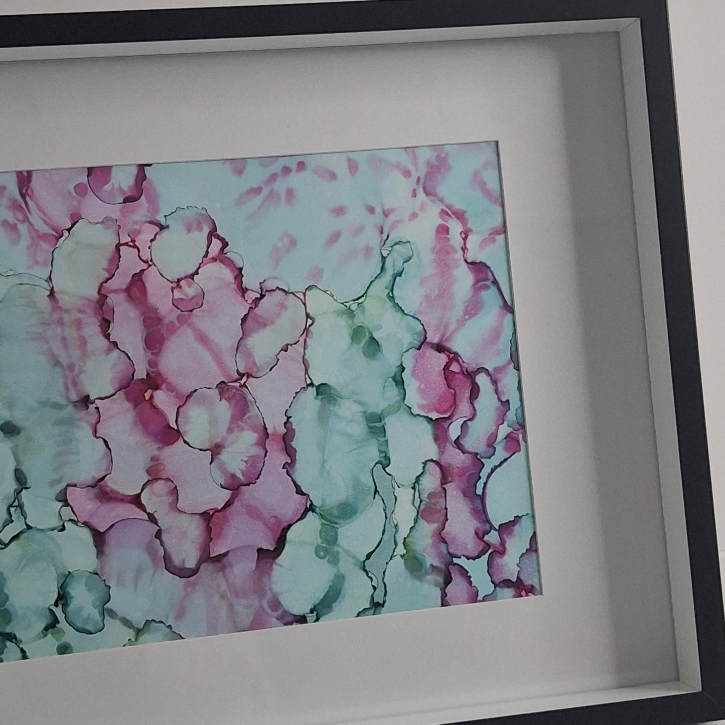 In the Quiet Garden Original Abstract Artwork Pink Green Blue