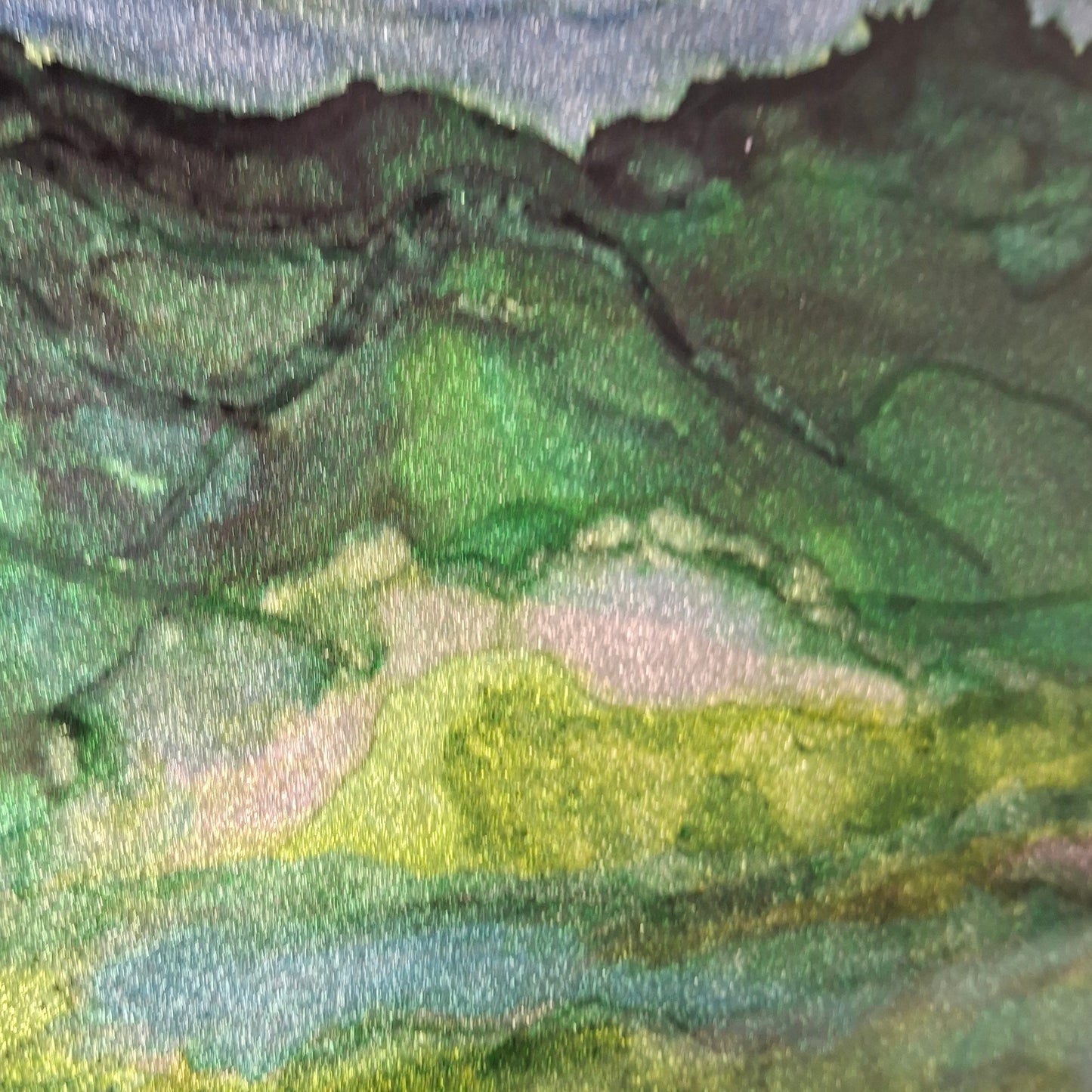 Whispers of Otago Original Abstract Art Landscape New Zealand Blue Green