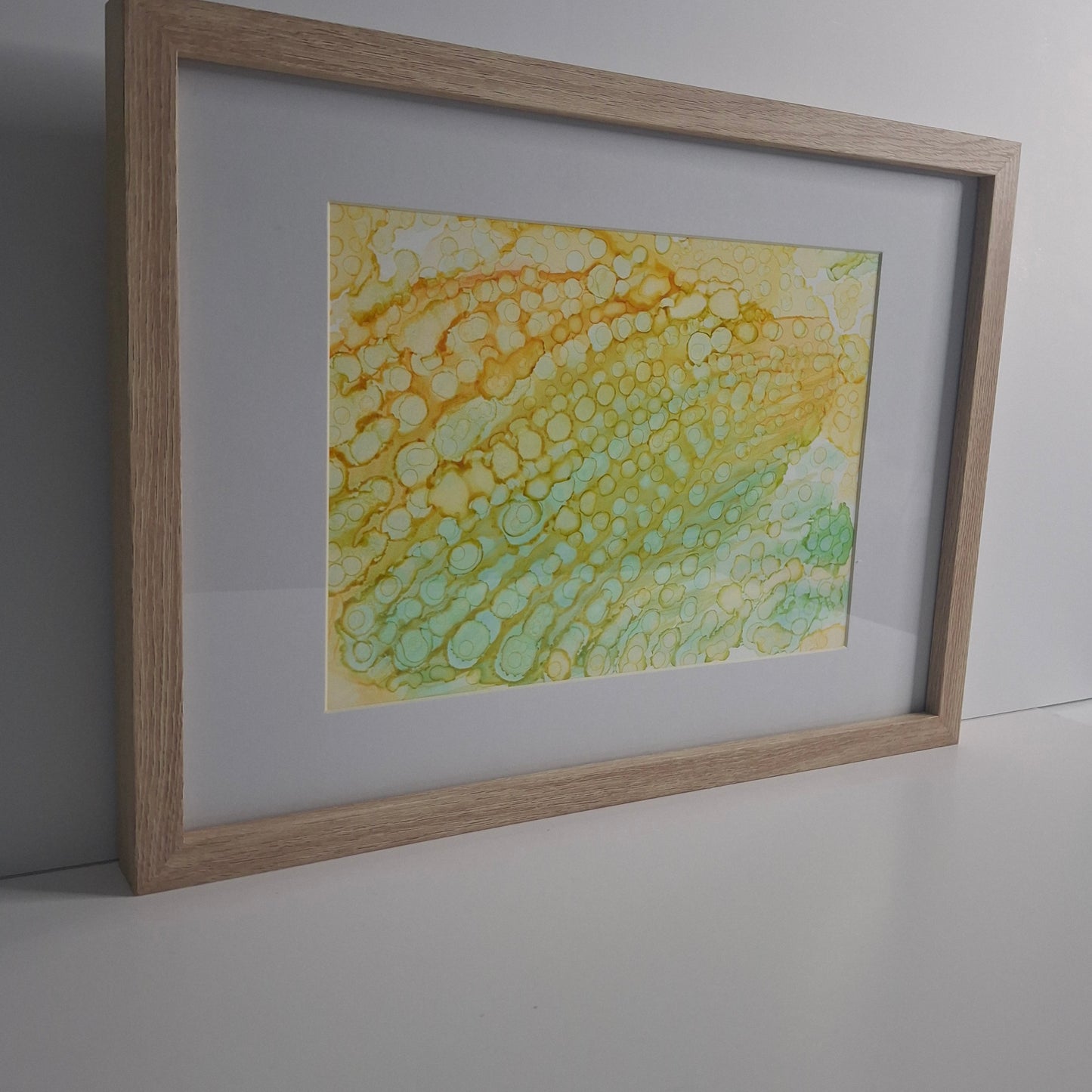 Energy Under the Microscope Original Abstract Art Yellow Green