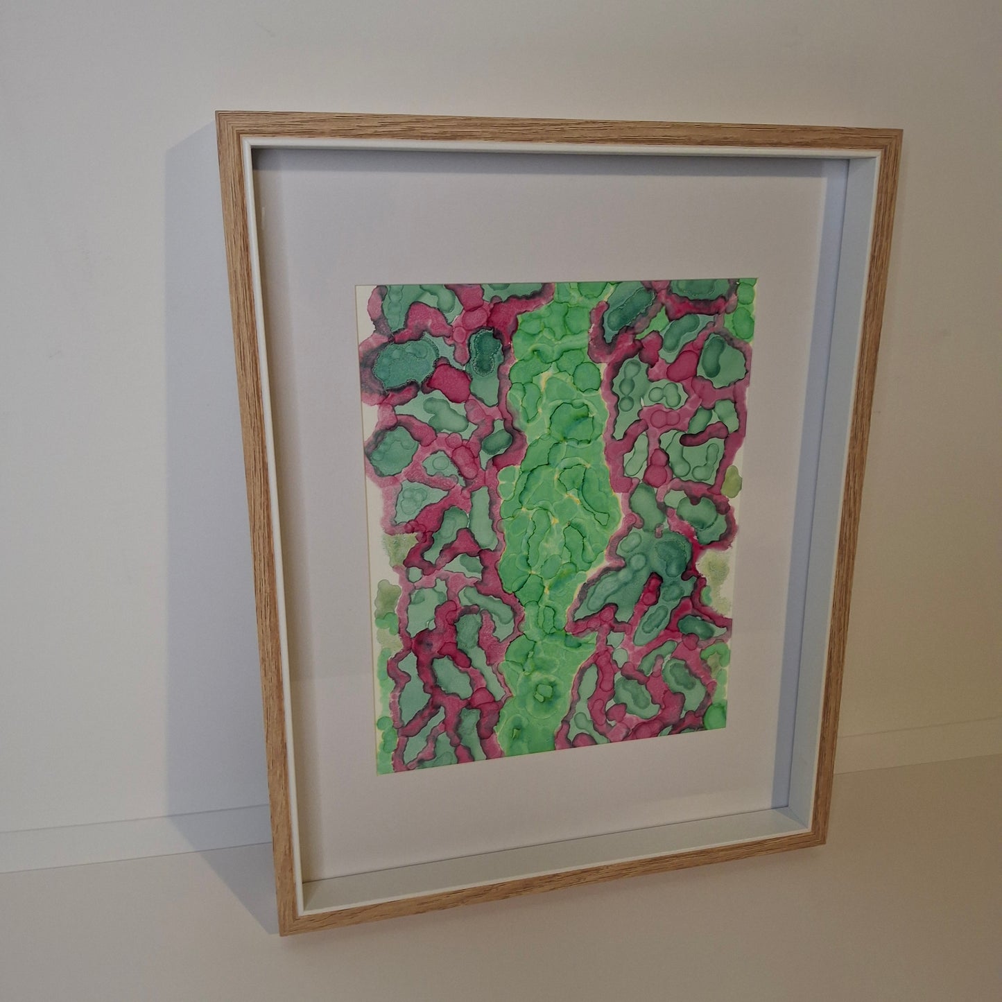 The Beauty Beneath Original Alcohol Ink Artwork in Green and Pink