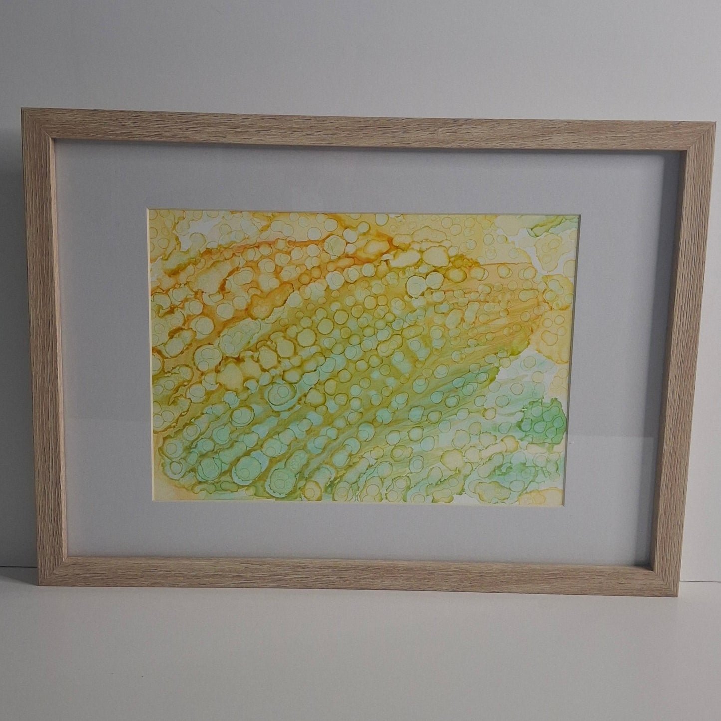 Energy Under the Microscope Original Abstract Art Yellow Green