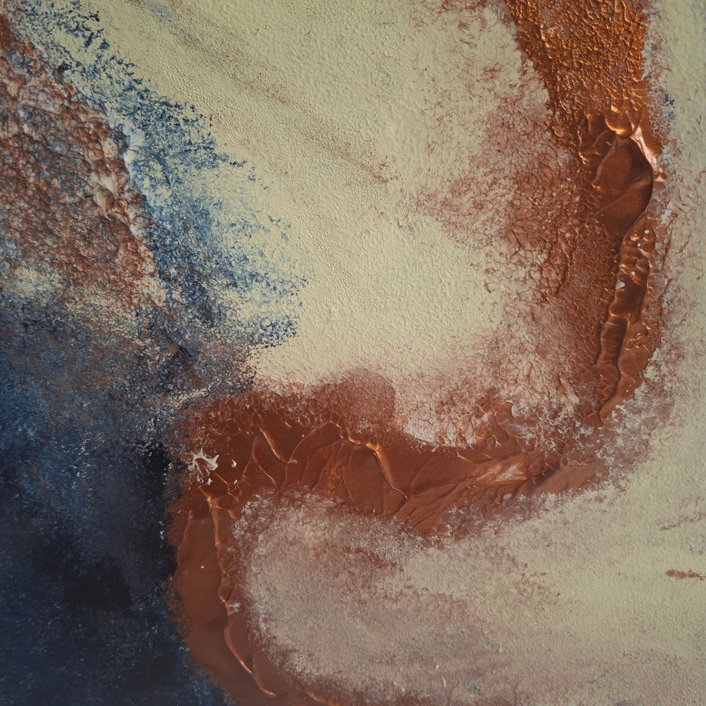 Trace of Becoming Original Artwork Dark Blue Bronze Cream