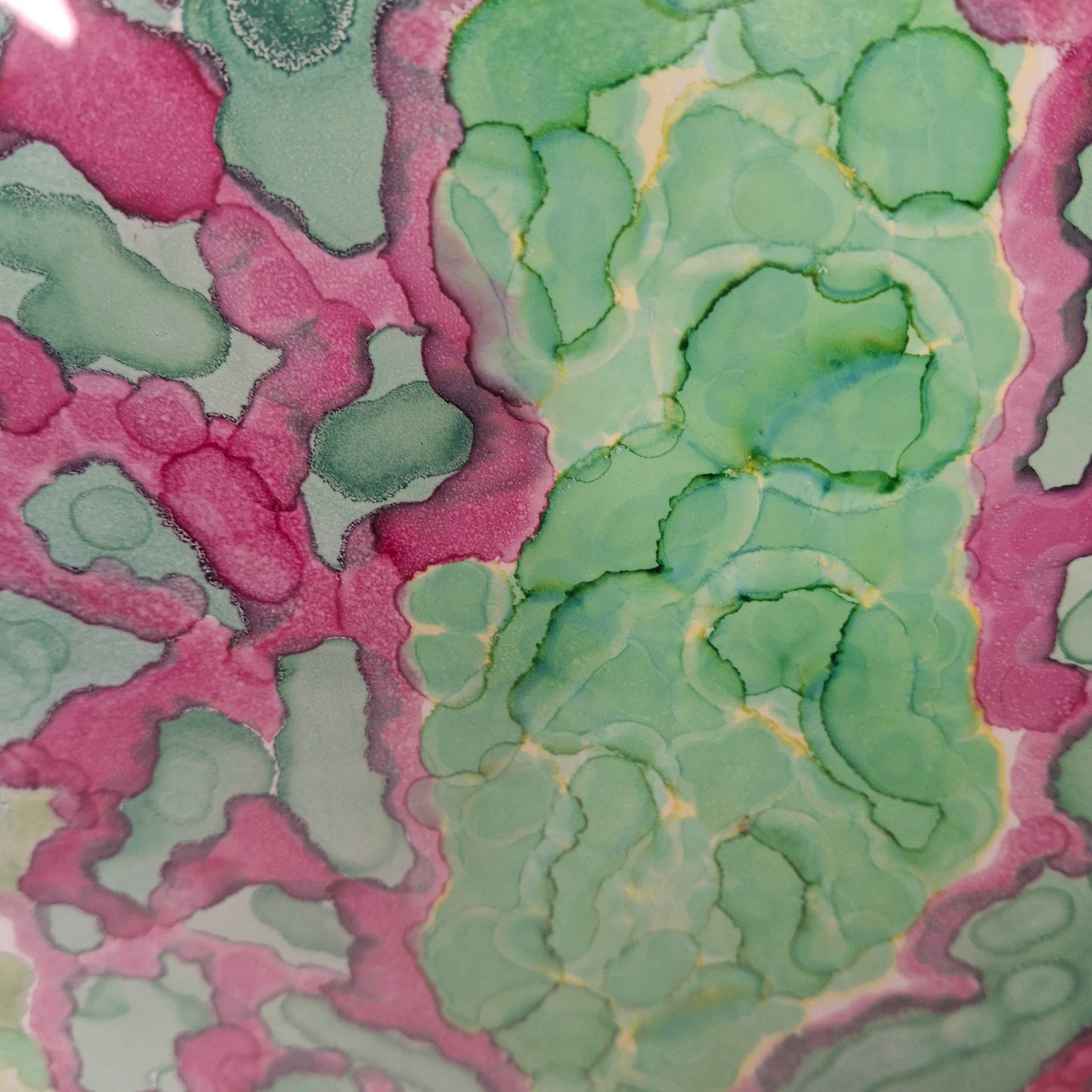 The Beauty Beneath Original Alcohol Ink Artwork in Green and Pink